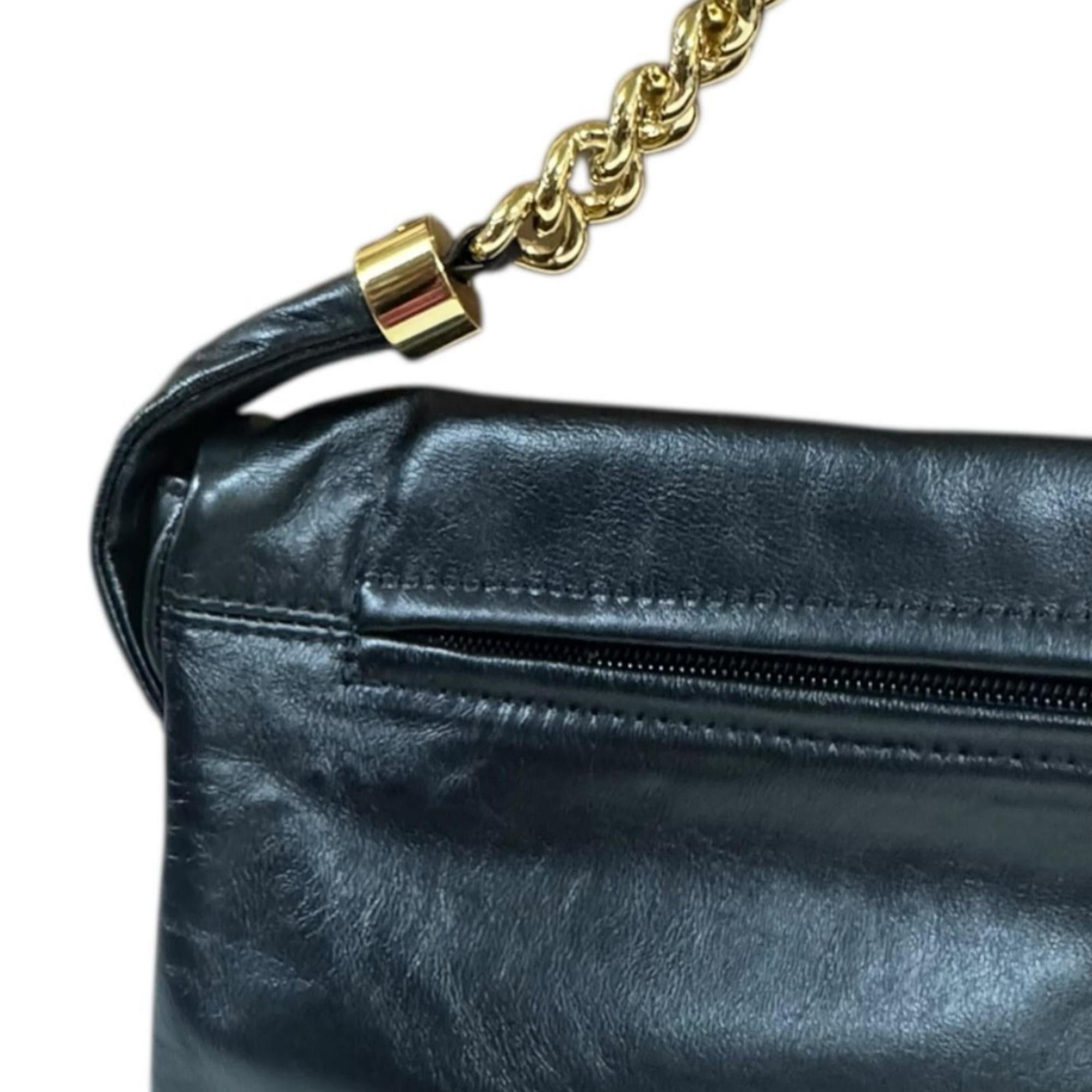 Chanel Chanel Coco Mark Shoulder Bag, Leather, Black, Women's, Used, Chain Size ONE SIZE - 10 Thumbnail