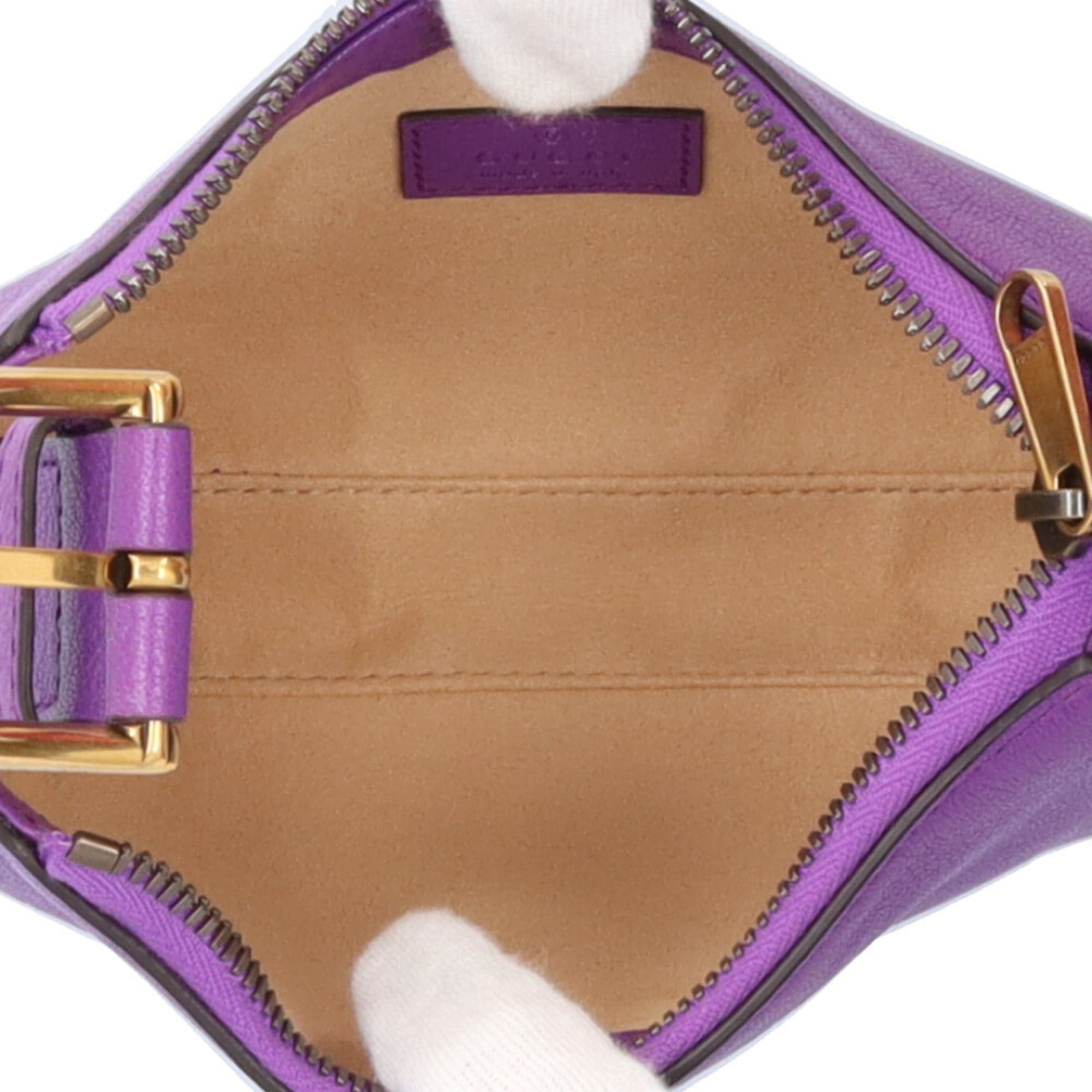 Gucci Gucci Aphrodite Mini GG Marmont Handbag, Leather 739076, Purple, Women's, Pre-owned. Size ONE SIZE - 7 Thumbnail