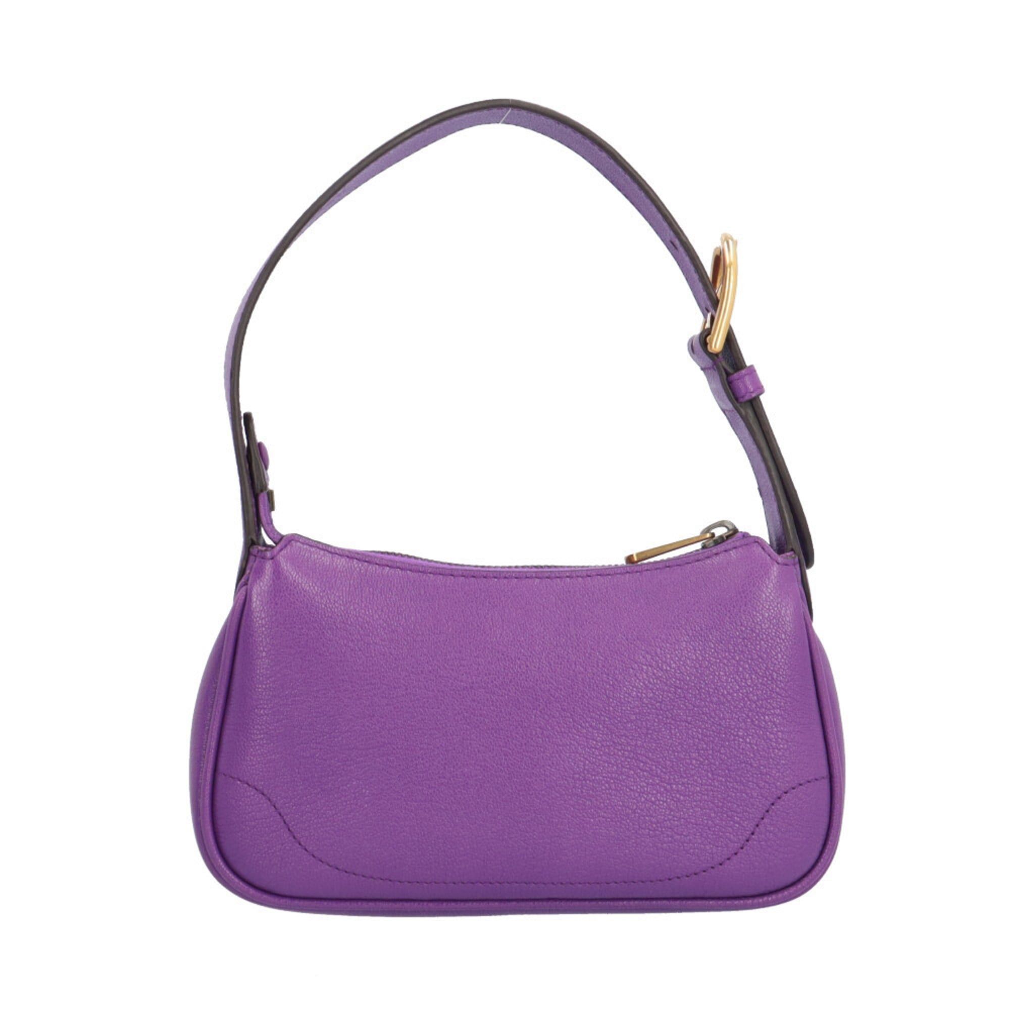 Gucci Gucci Aphrodite Mini GG Marmont Handbag, Leather 739076, Purple, Women's, Pre-owned. Size ONE SIZE - 3 Thumbnail