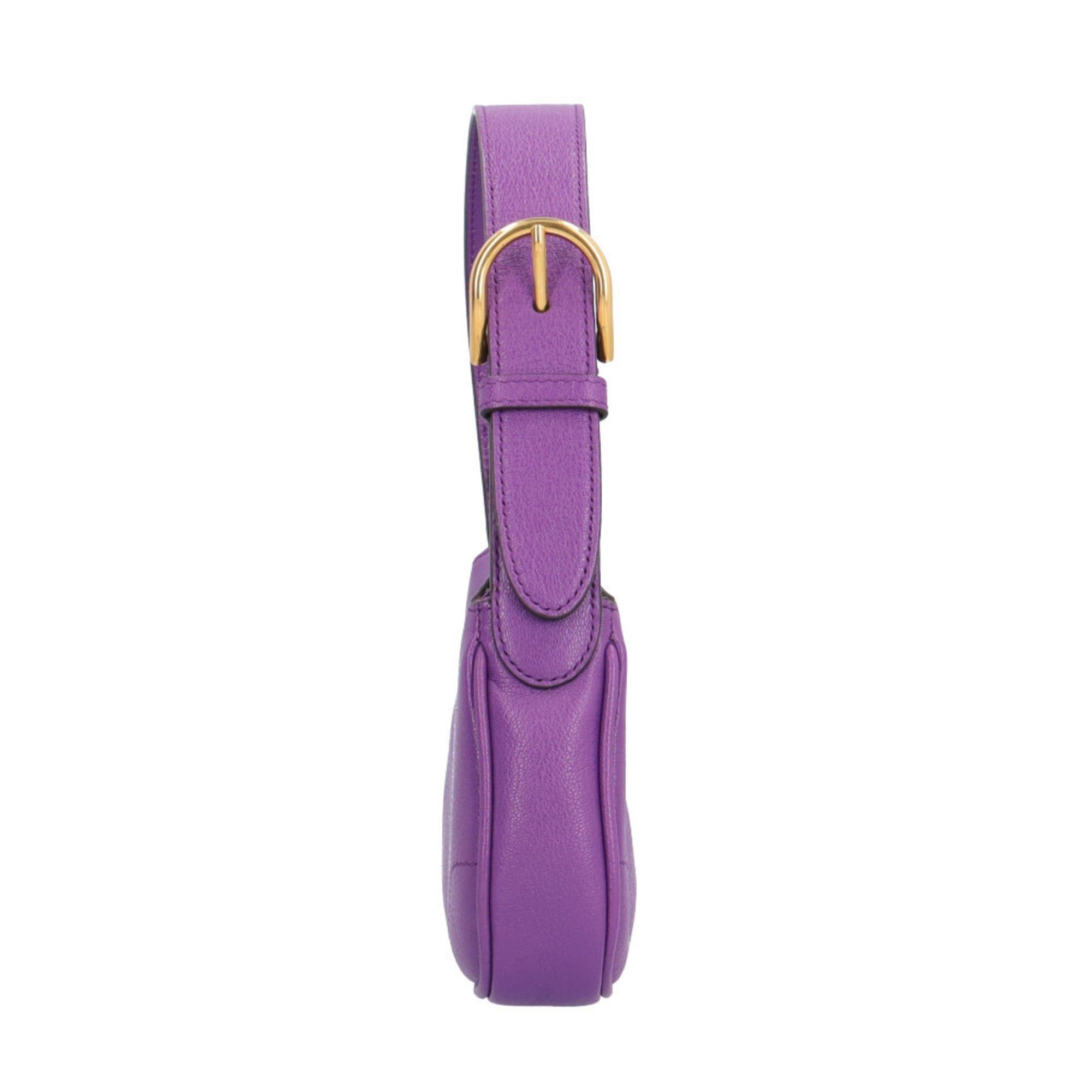 Gucci Gucci Aphrodite Mini GG Marmont Handbag, Leather 739076, Purple, Women's, Pre-owned. Size ONE SIZE - 4 Thumbnail