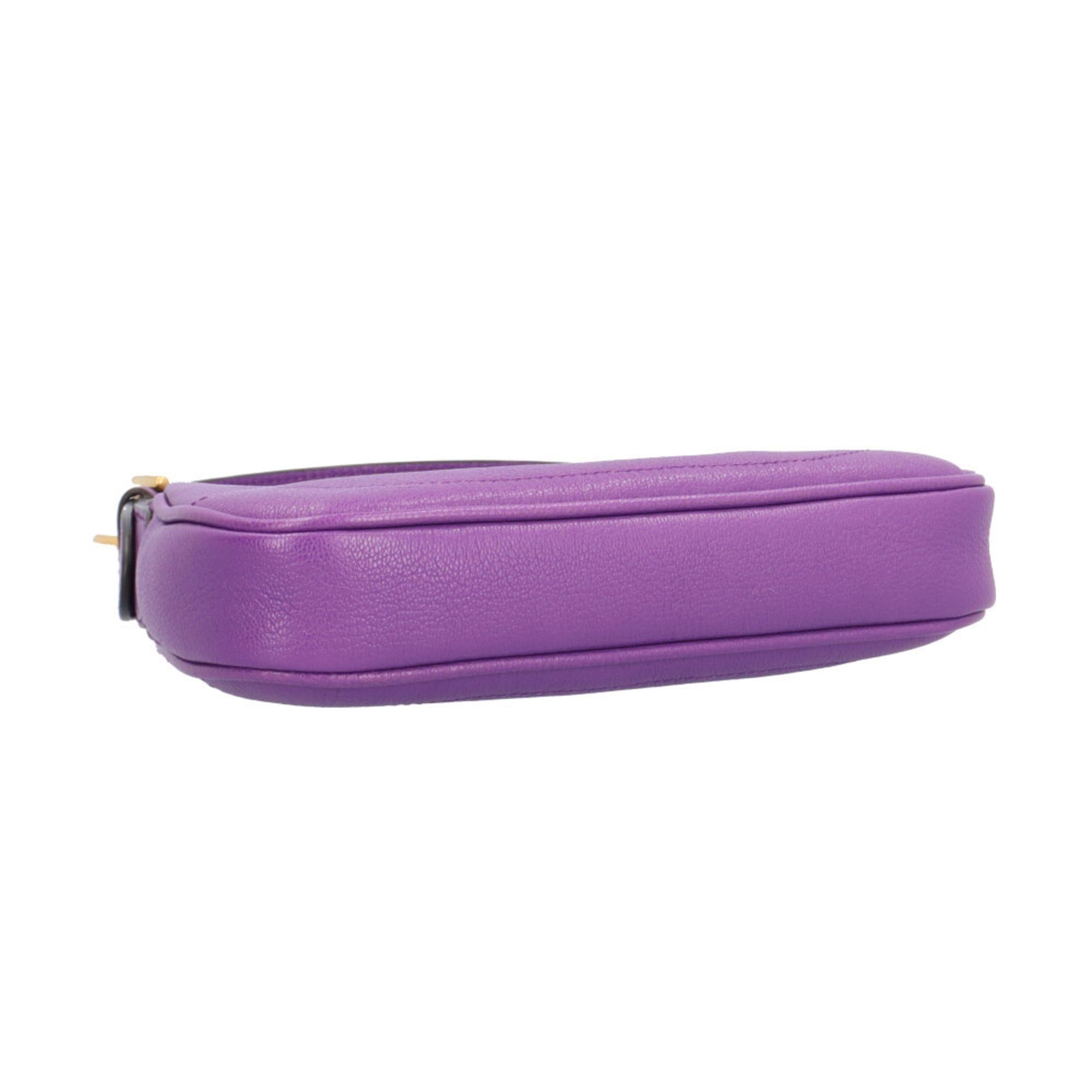Gucci Gucci Aphrodite Mini GG Marmont Handbag, Leather 739076, Purple, Women's, Pre-owned. Size ONE SIZE - 5 Thumbnail