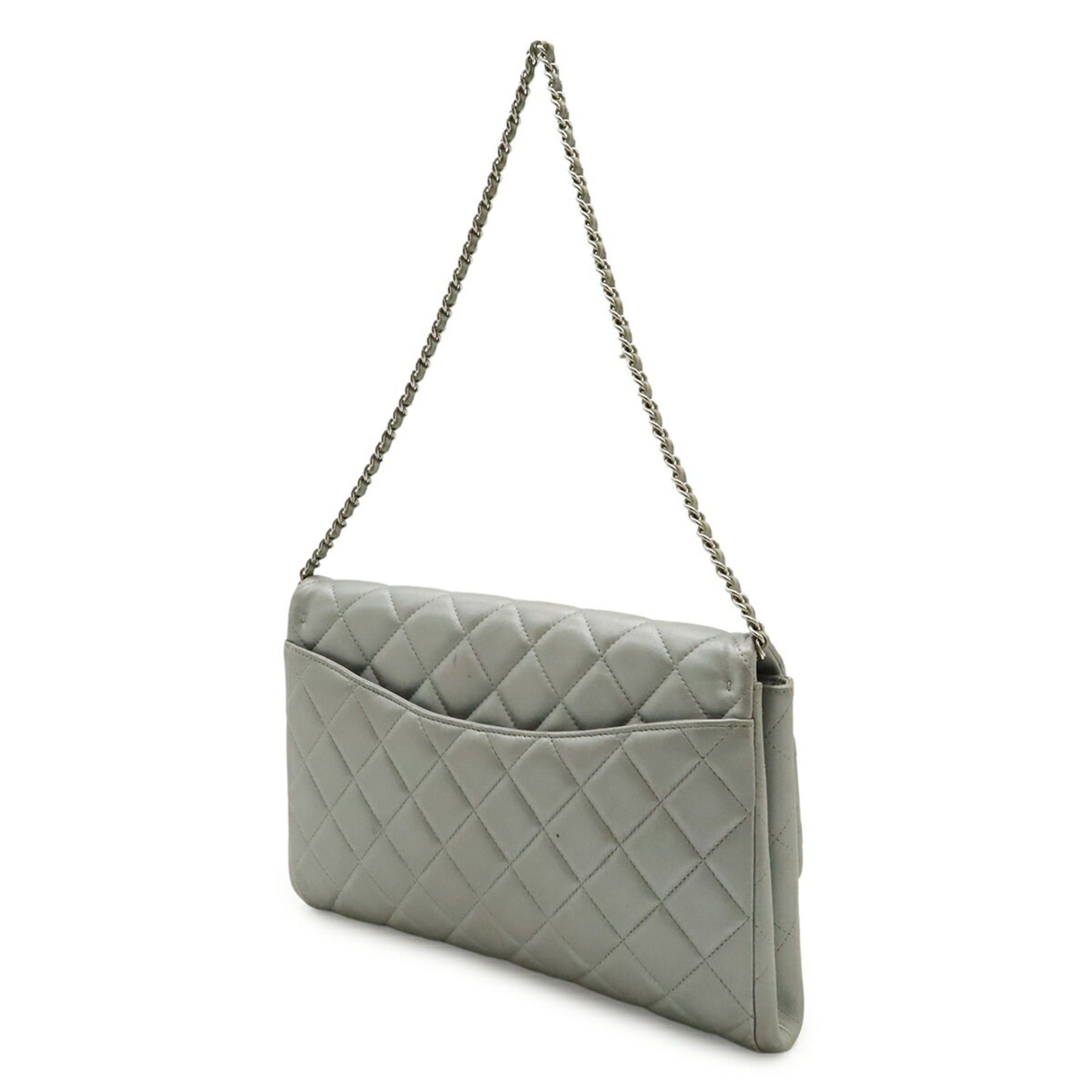 Chanel CHANEL Matelassé Coco Mark Chain Bag Shoulder Leather Silver Size ONE SIZE - 3 Thumbnail