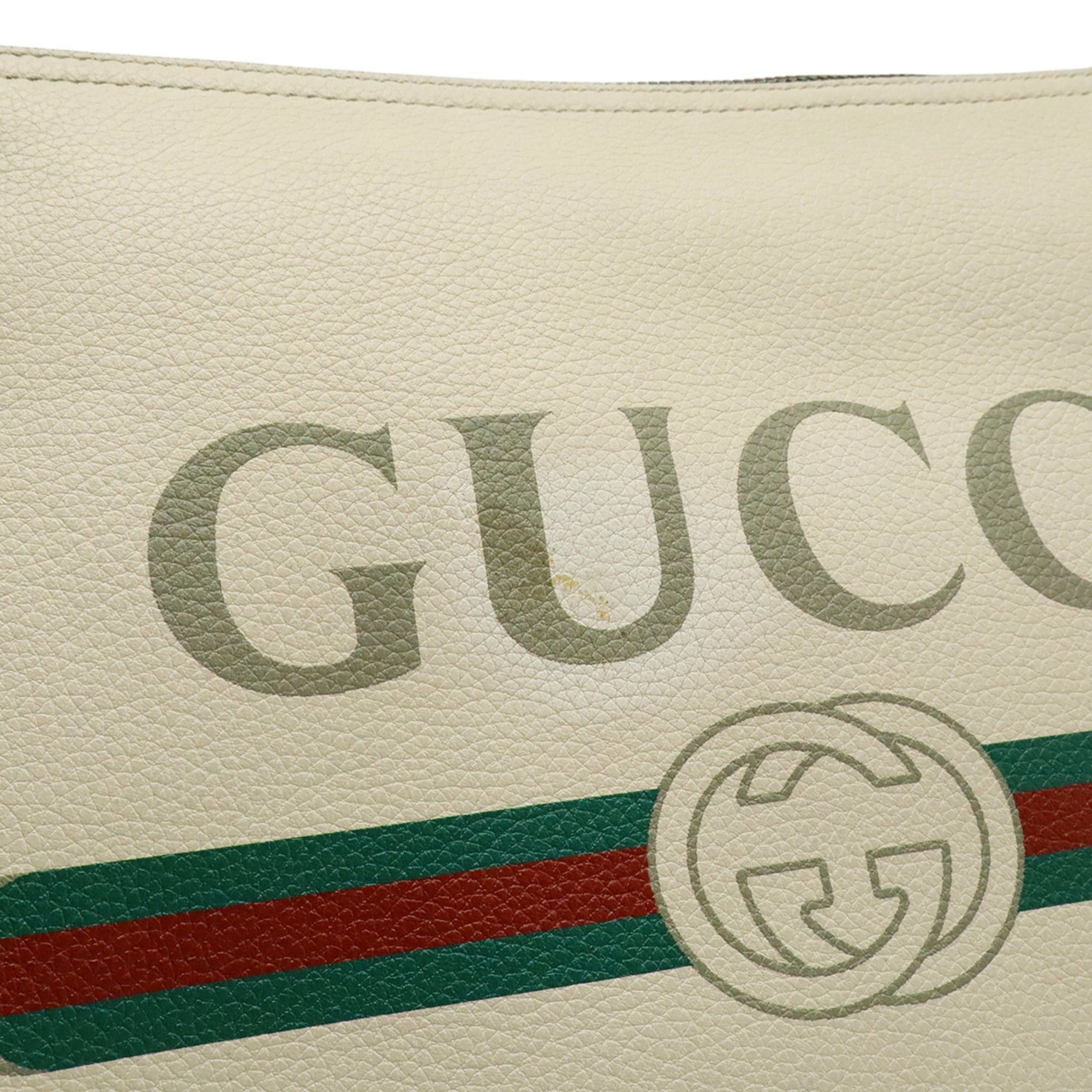 Gucci Gucci Print Medium Portfolio Clutch Bag, Second Leather, Ivory, White, Green, Red, 500981 Size ONE SIZE - 9 Thumbnail