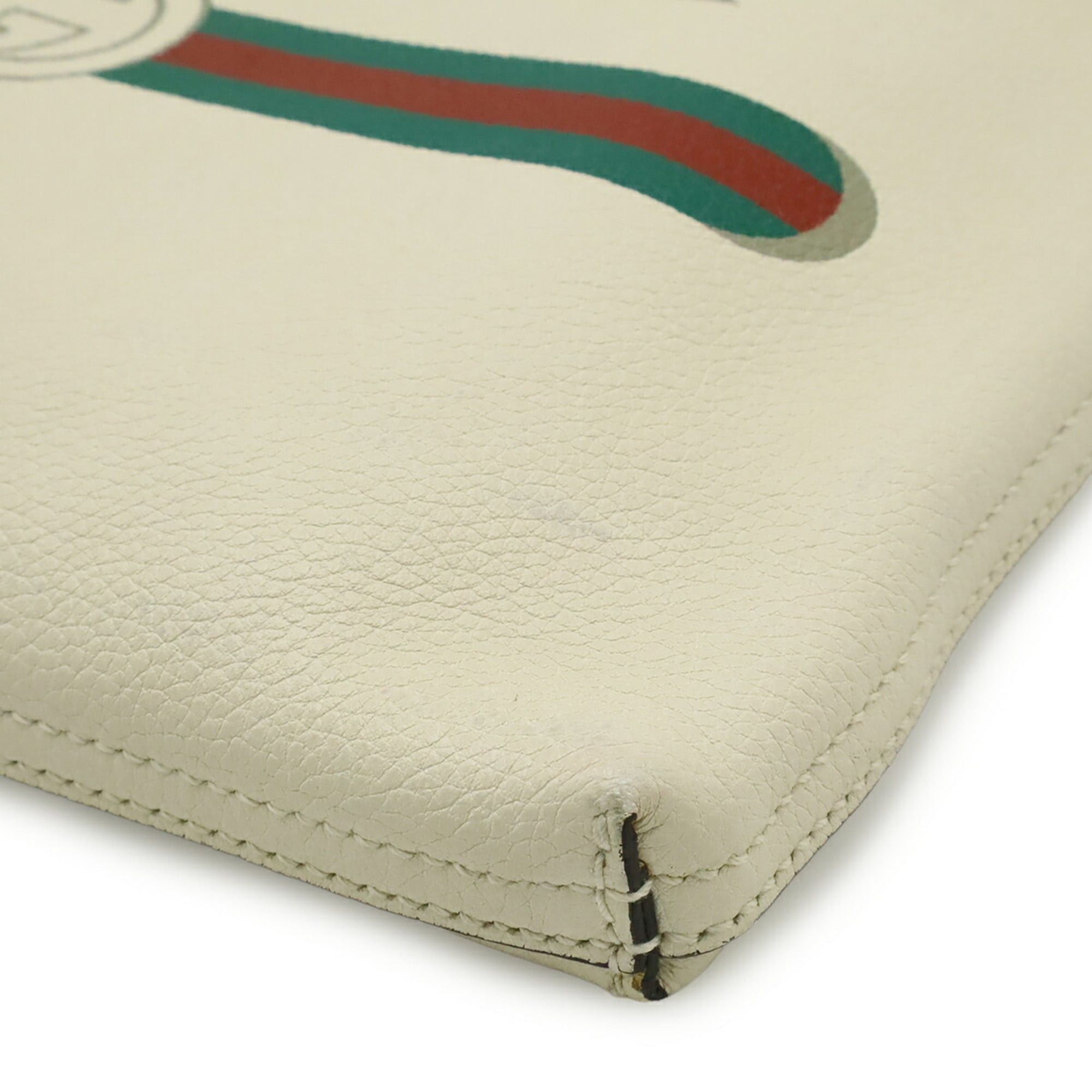 Gucci Gucci Print Medium Portfolio Clutch Bag, Second Leather, Ivory, White, Green, Red, 500981 Size ONE SIZE - 4 Thumbnail