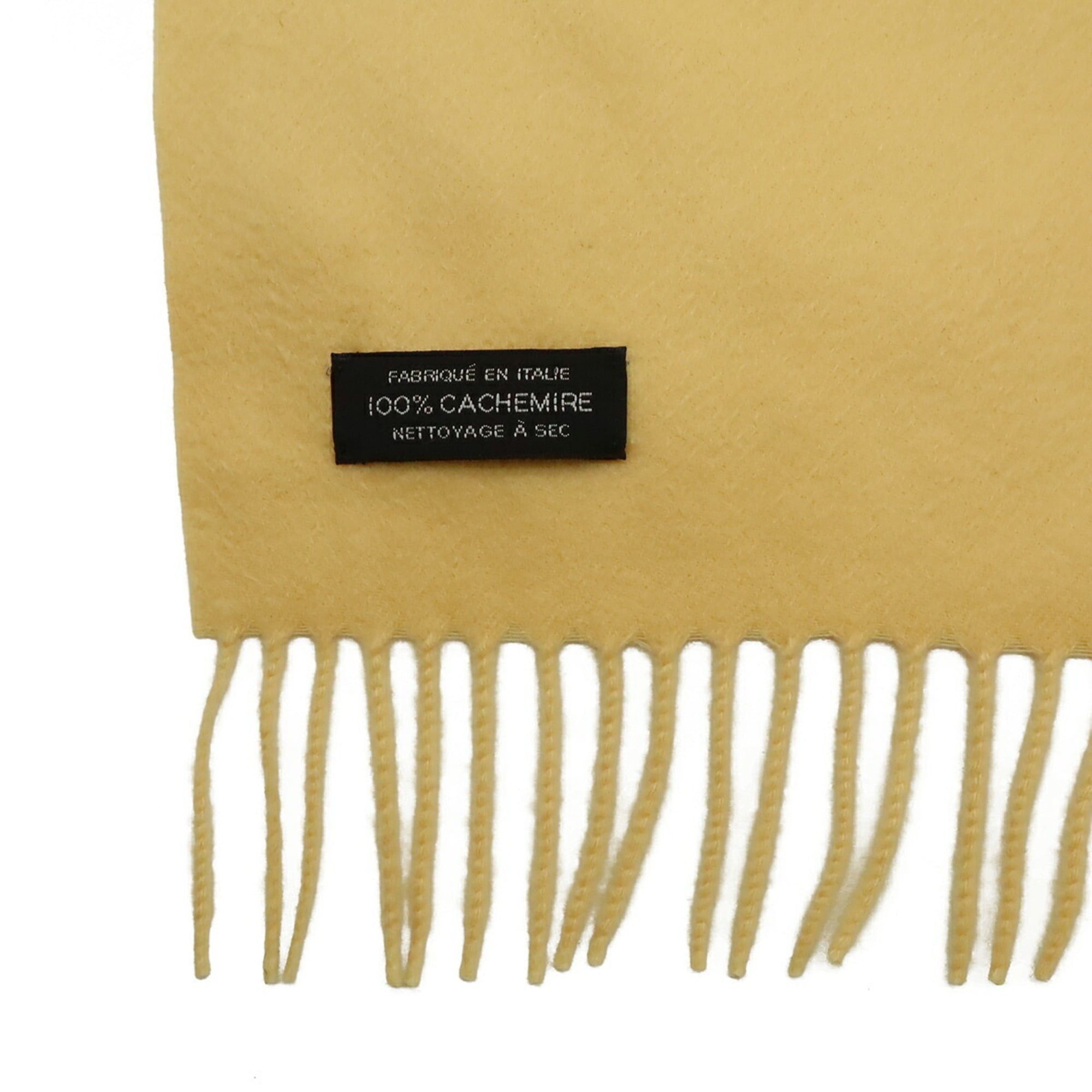 Hermes Hermes Stole Shawl Large Lap Blanket Embroidered 100% Cashmere Cream Yellow Size ONE SIZE - 8 Thumbnail