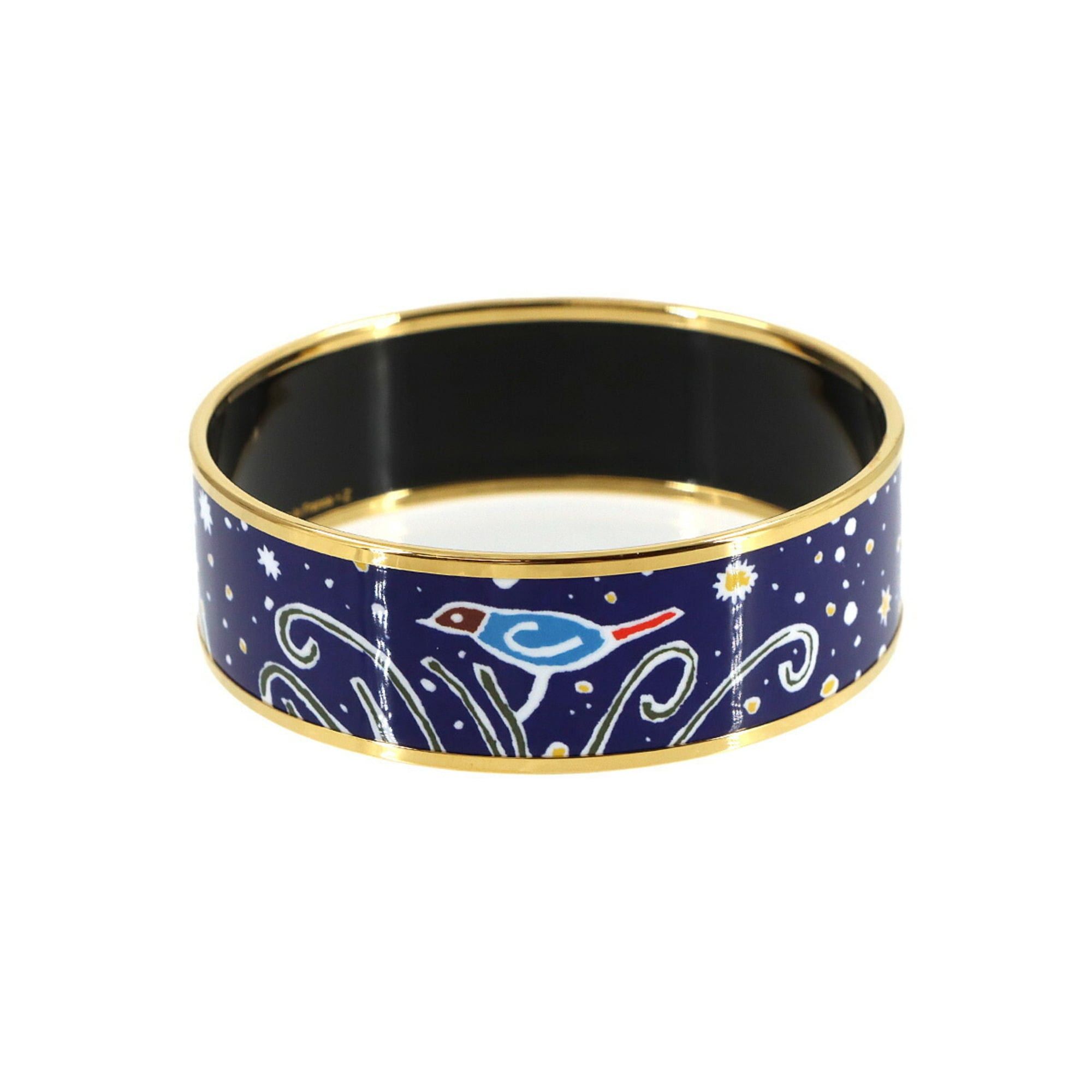 Hermes Hermes Email GM Bangle Bracelet Blue Gold Size ONE SIZE - 3 Thumbnail