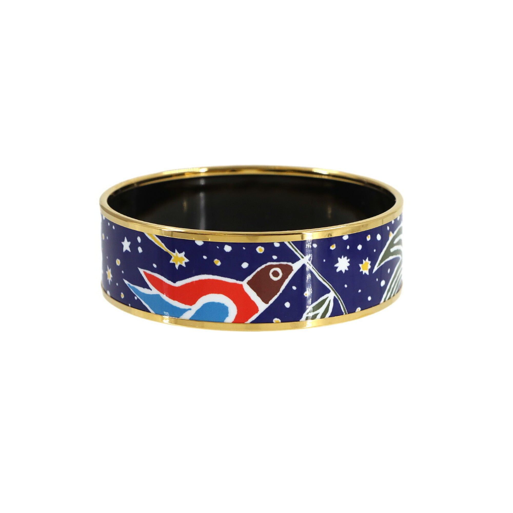 Hermes Hermes Email GM Bangle Bracelet Blue Gold Size ONE SIZE - 2 Thumbnail