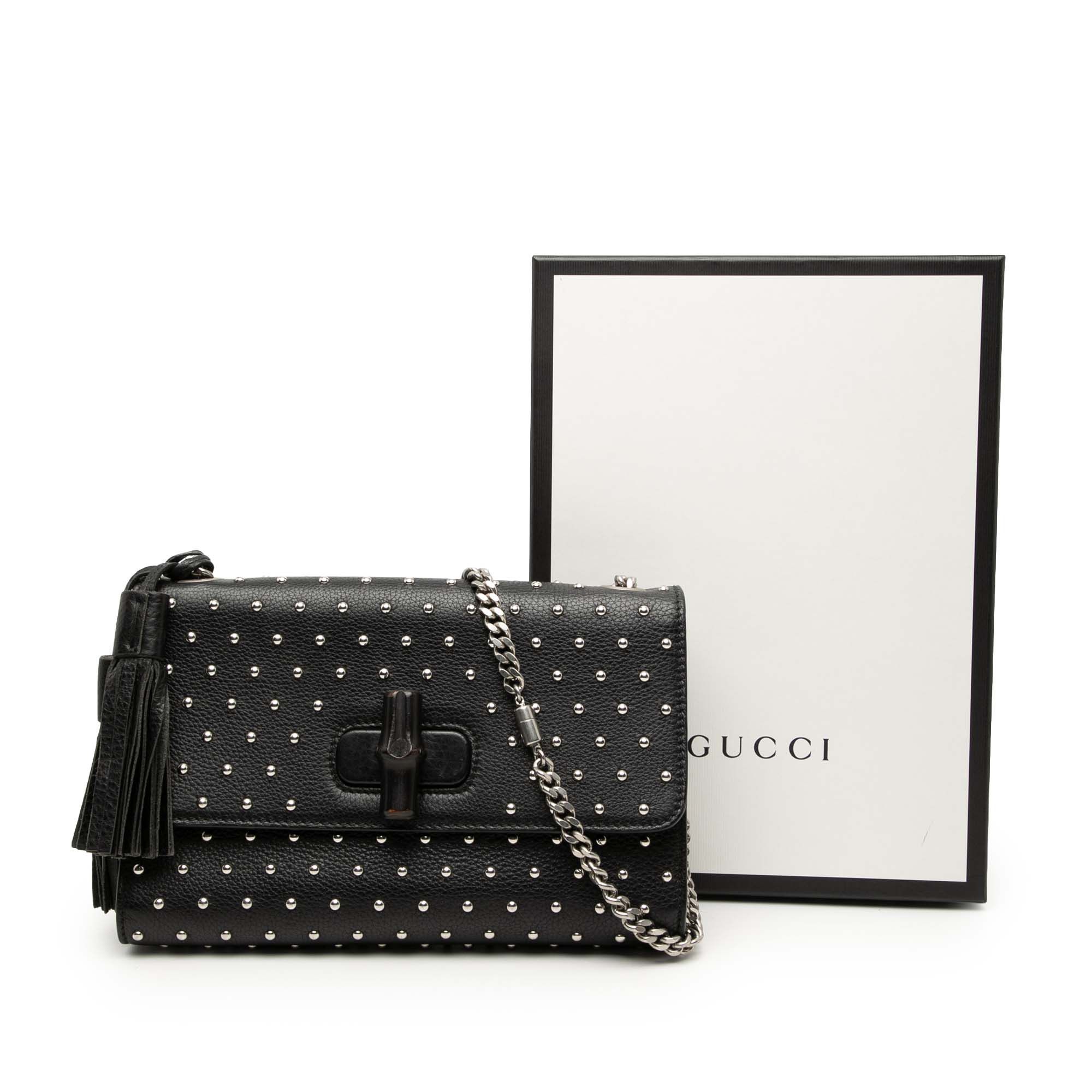 Gucci Medium Studded Leather Miss Bamboo Crossbody Size ONE SIZE - 9 Thumbnail