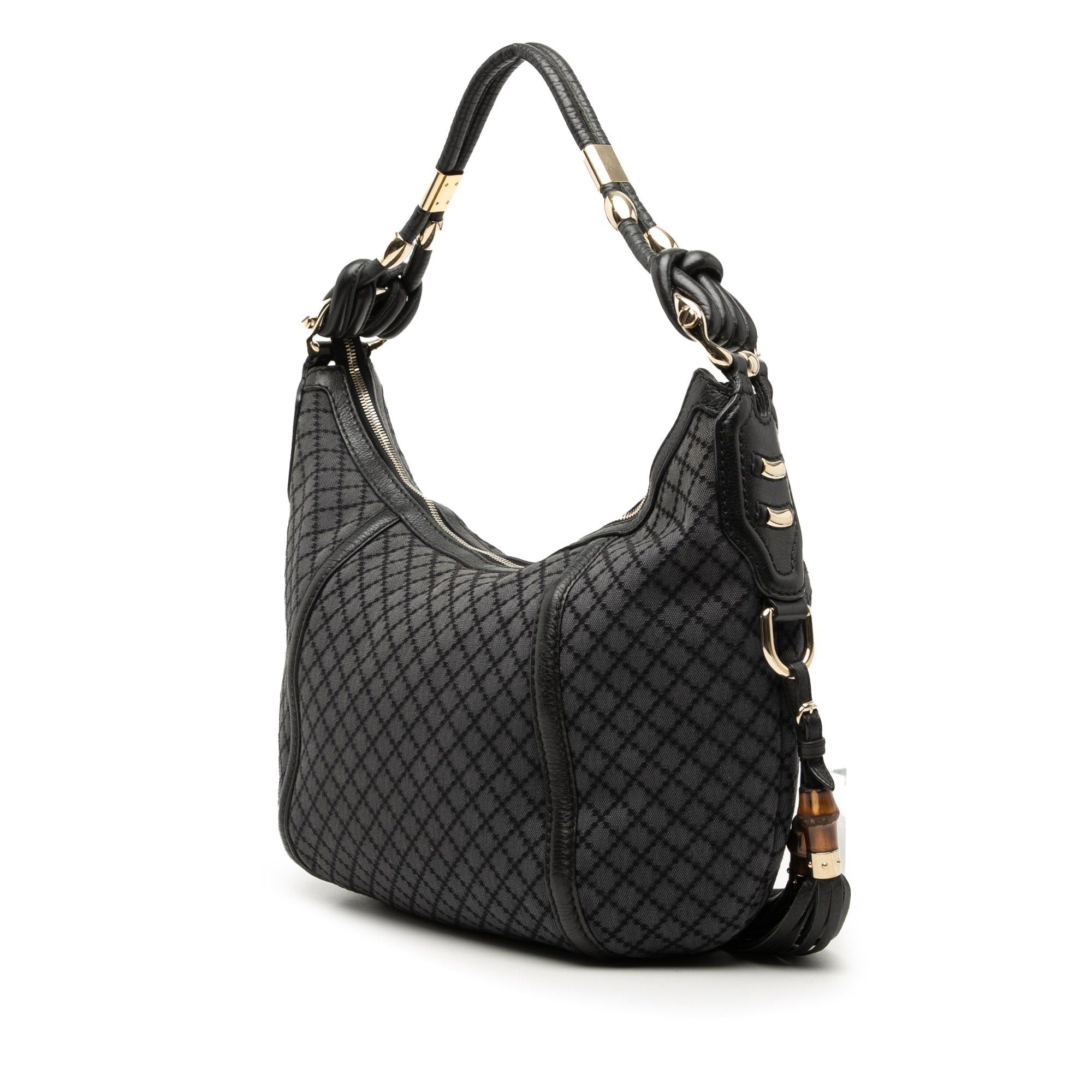 Gucci Medium Diamante Canvas Techno Horsebit Hobo Size ONE SIZE - 2 Thumbnail