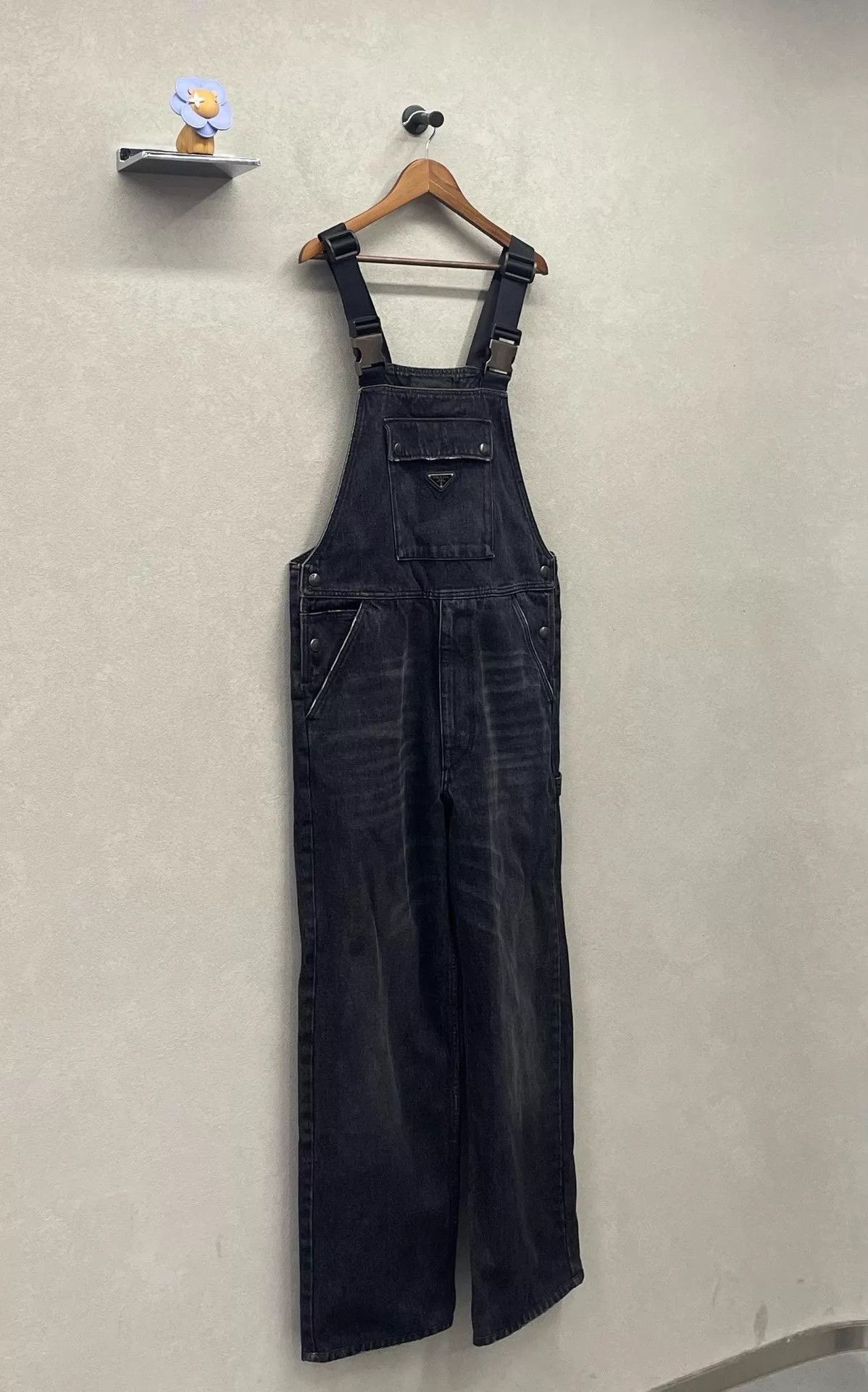 Prada Black Denim Overalls with Adjustable Suspenders Size US 32 / EU 48 - 2 Thumbnail
