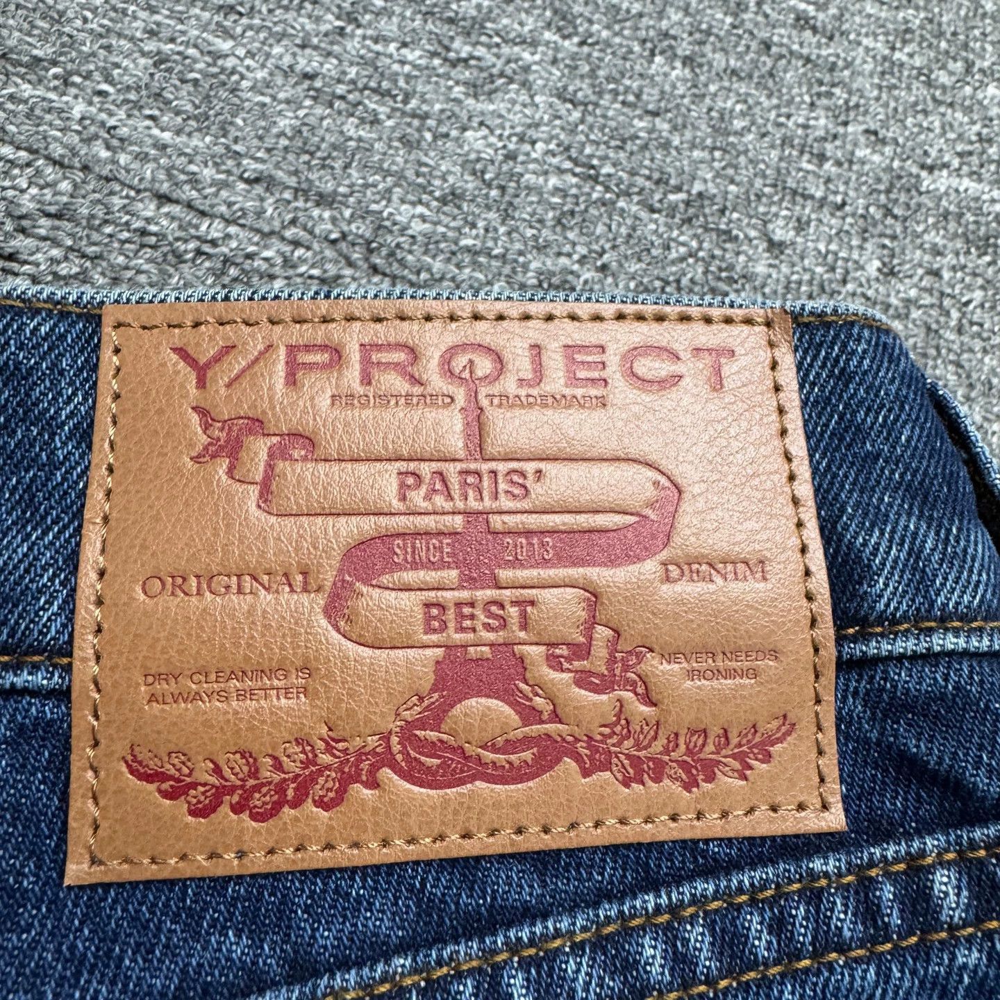 Y/Project Blue High-Waisted Wide-Leg Denim Pants Size US 32 / EU 48 - 6 Thumbnail
