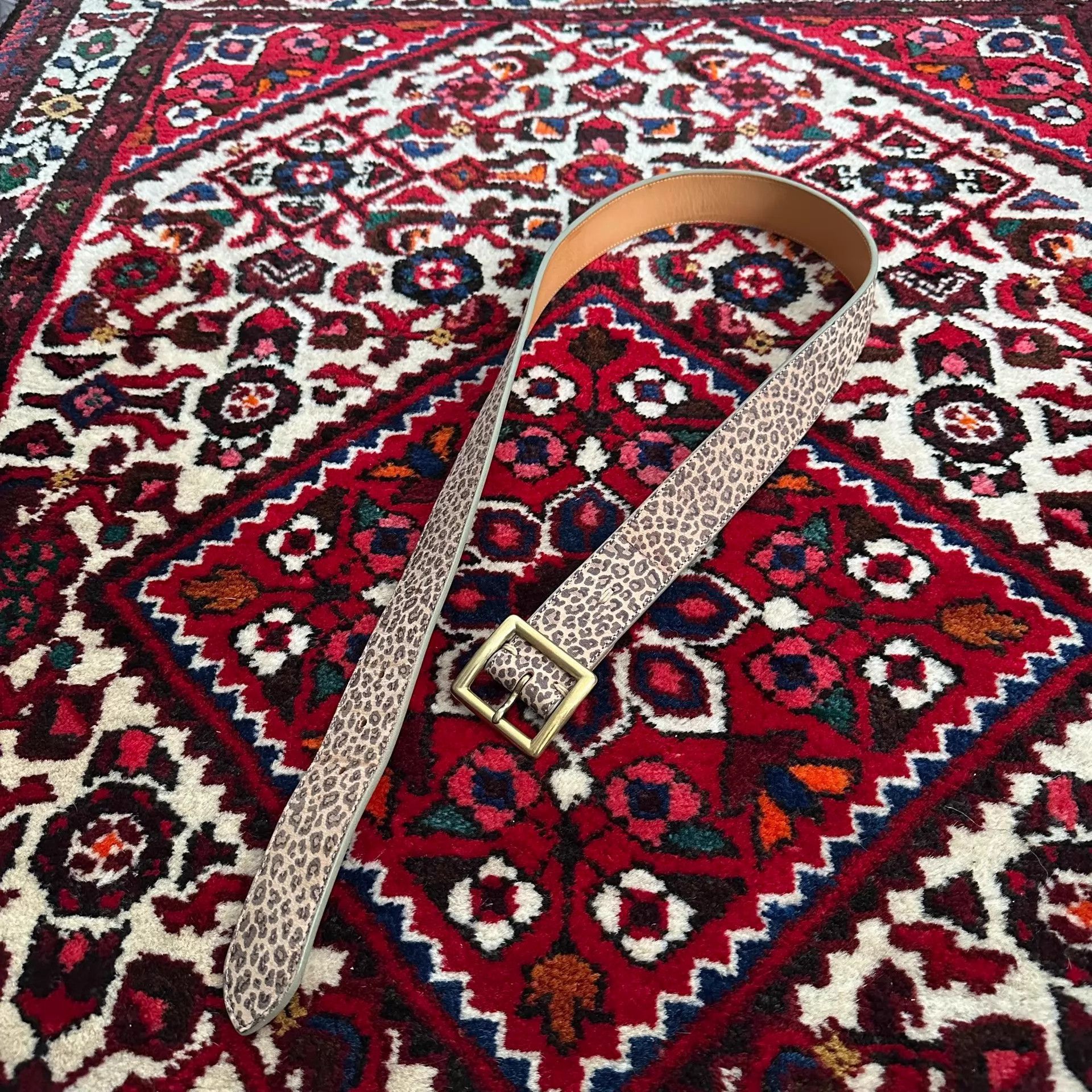 Visvim Leopard Print Leather Belt with Gold Buckle Size ONE SIZE - 4 Thumbnail