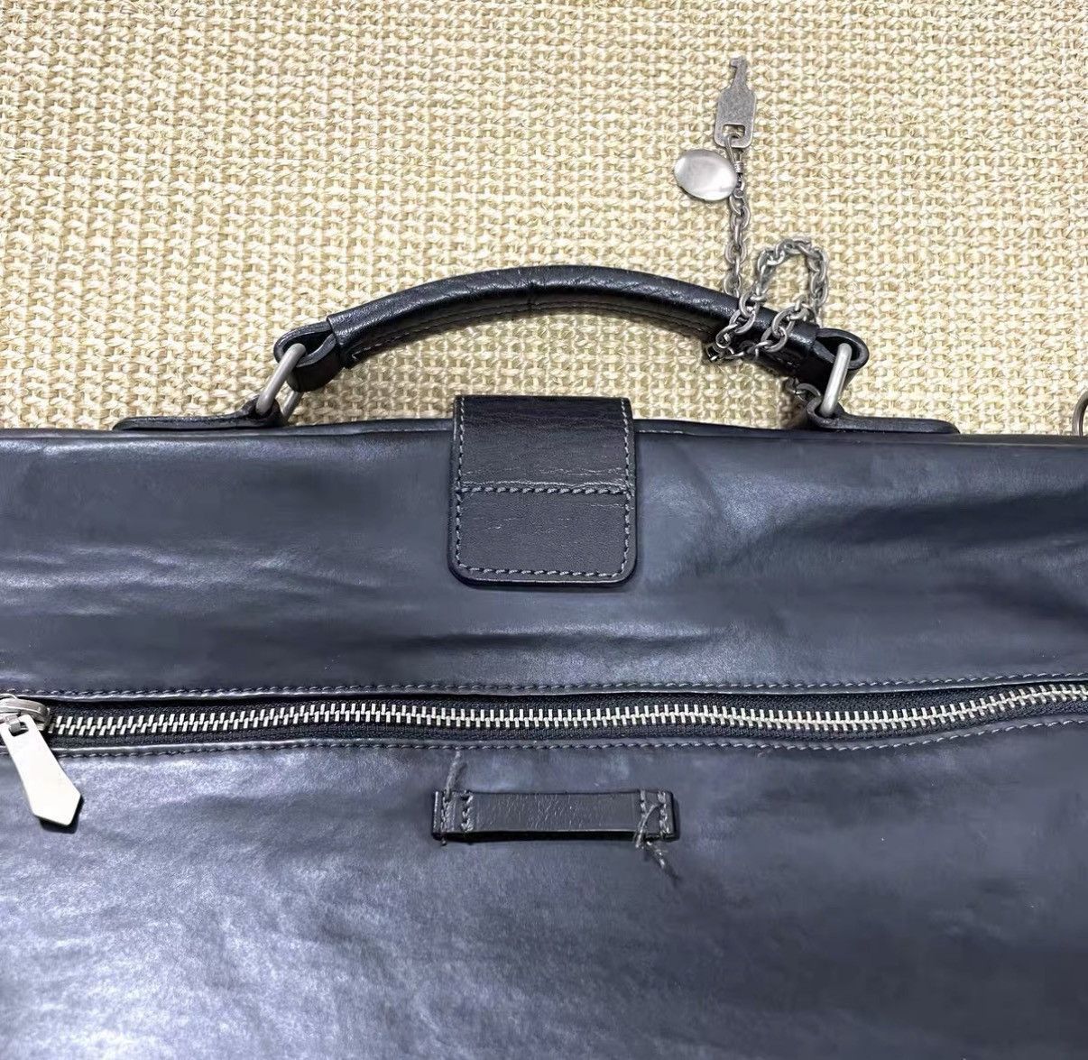 Jean Paul Gaultier Black Leather Briefcase with Handle and Lock Size ONE SIZE - 6 Thumbnail