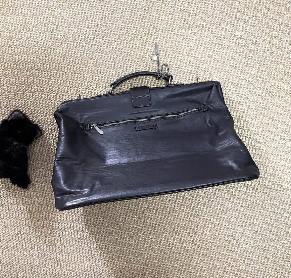 Jean Paul Gaultier Black Leather Briefcase with Handle and Lock Size ONE SIZE - 5 Thumbnail