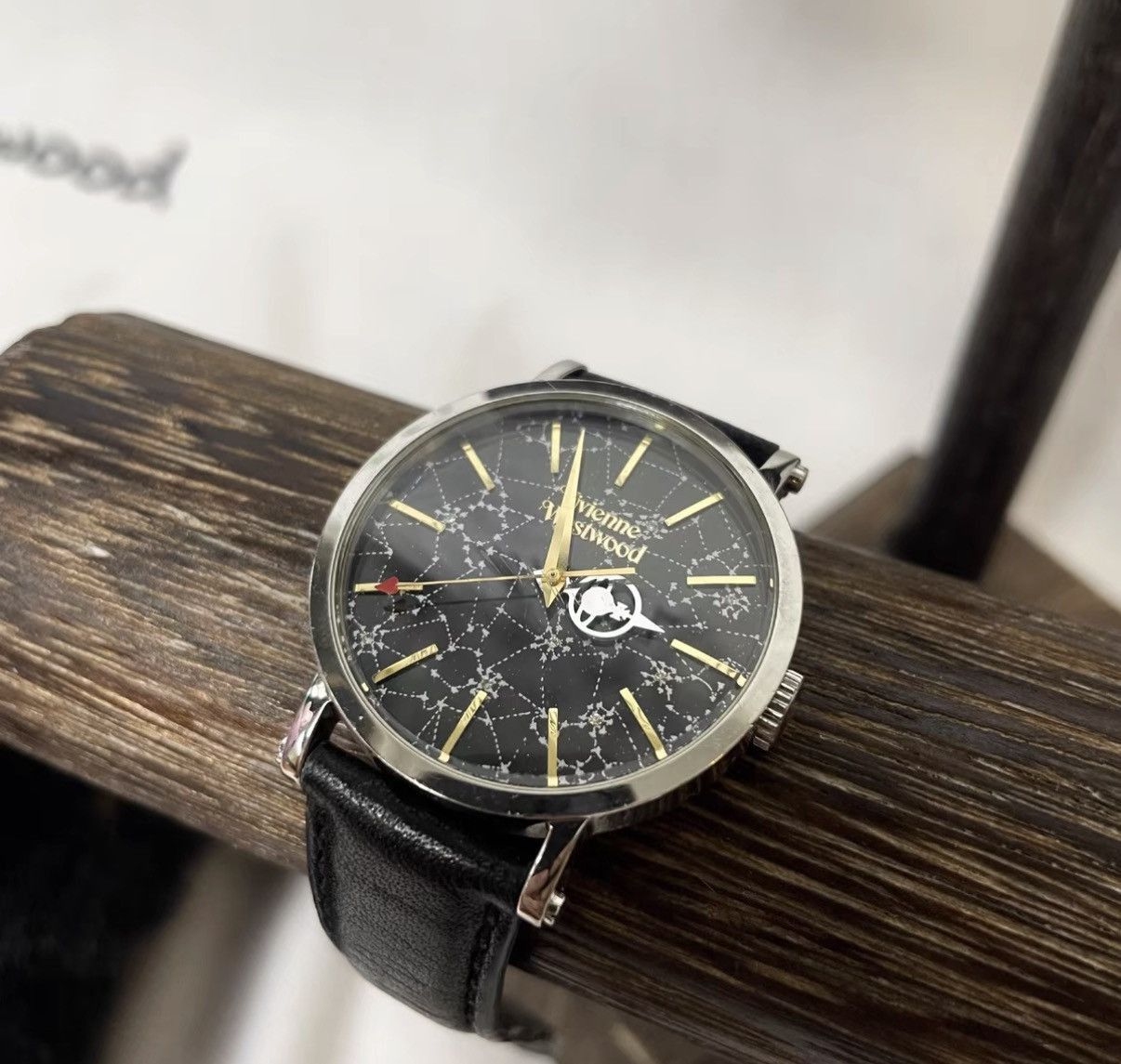 Vivienne Westwood Black Starry Dial Leather Strap Watch Size ONE SIZE - 2 Thumbnail