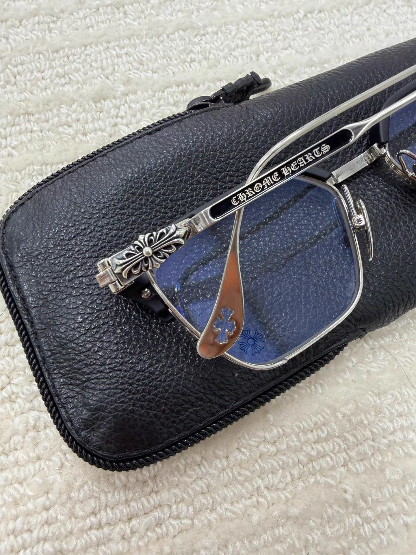 Chrome Hearts Black Square Frame Glasses with Case Size ONE SIZE - 3 Thumbnail