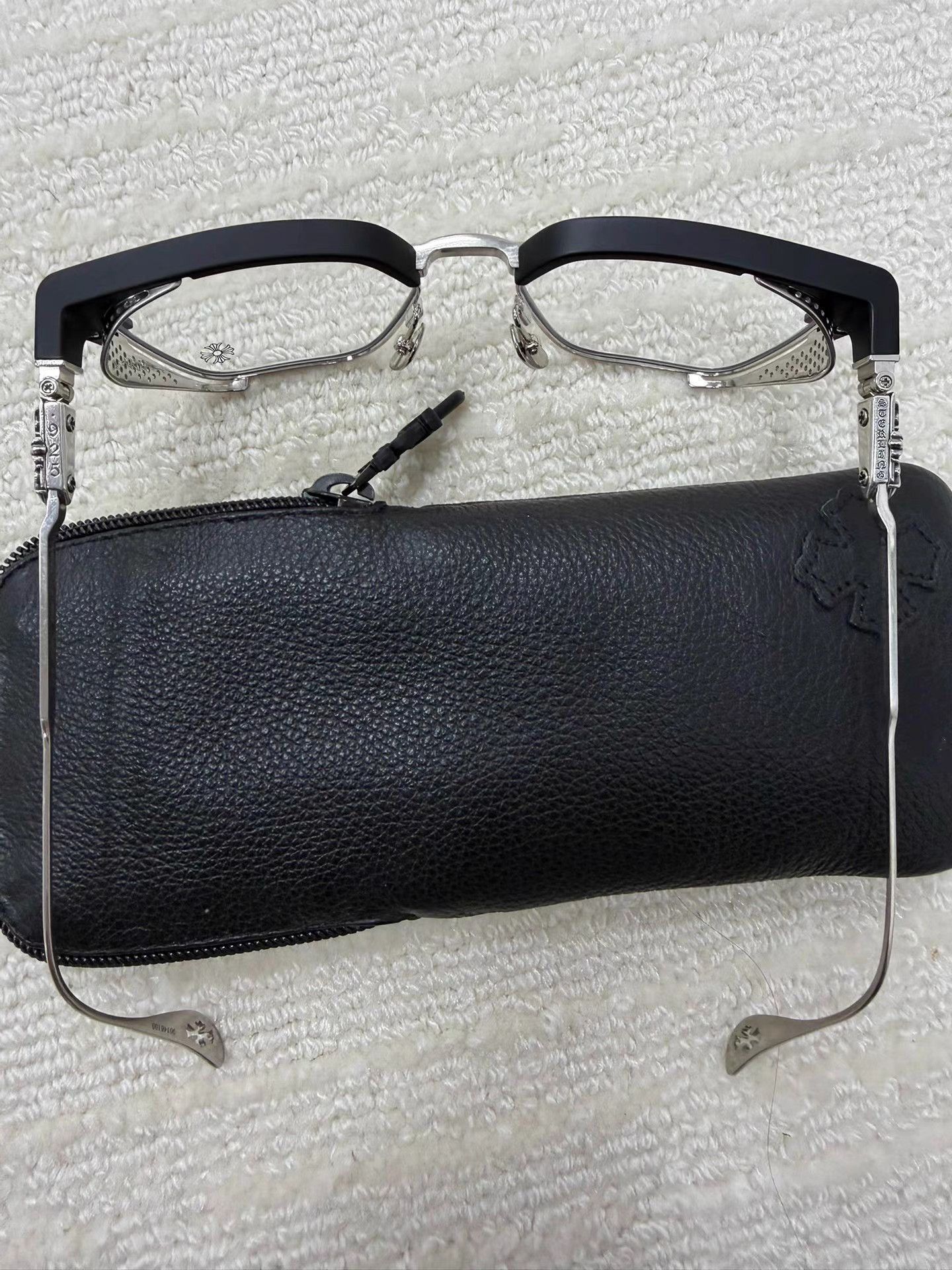 Chrome Hearts Black Square Frame Glasses with Case Size ONE SIZE - 4 Thumbnail