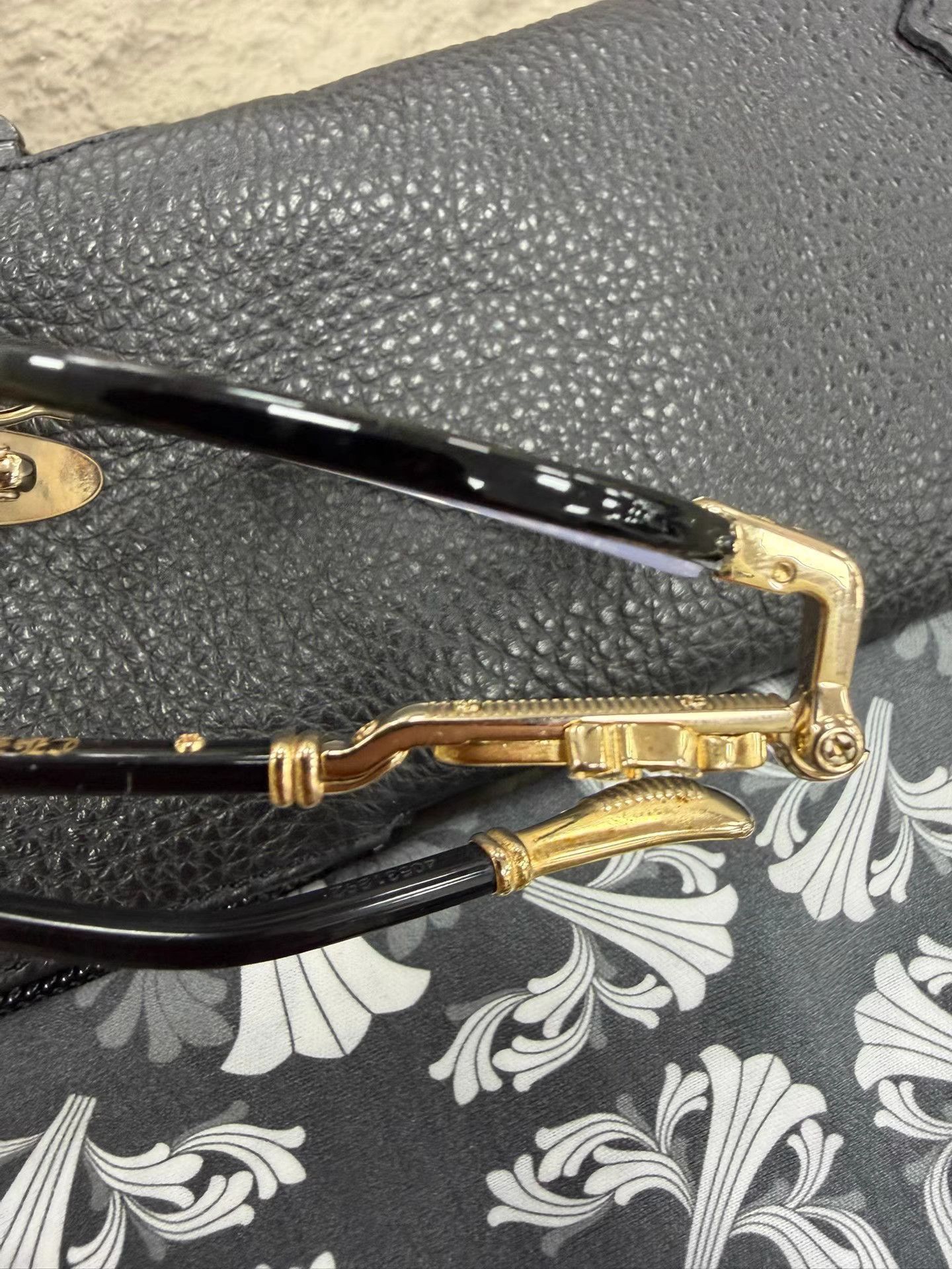 Chrome Hearts Black Round Frame Glasses with Gold Accents Size ONE SIZE - 5 Thumbnail