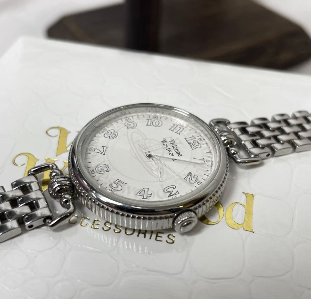 Vivienne Westwood Silver Analog Watch with Metal Band Size ONE SIZE - 4 Thumbnail
