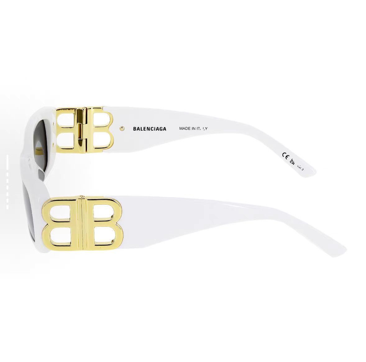 Balenciaga White Rectangular Frame Sunglasses Size ONE SIZE - 2 Thumbnail