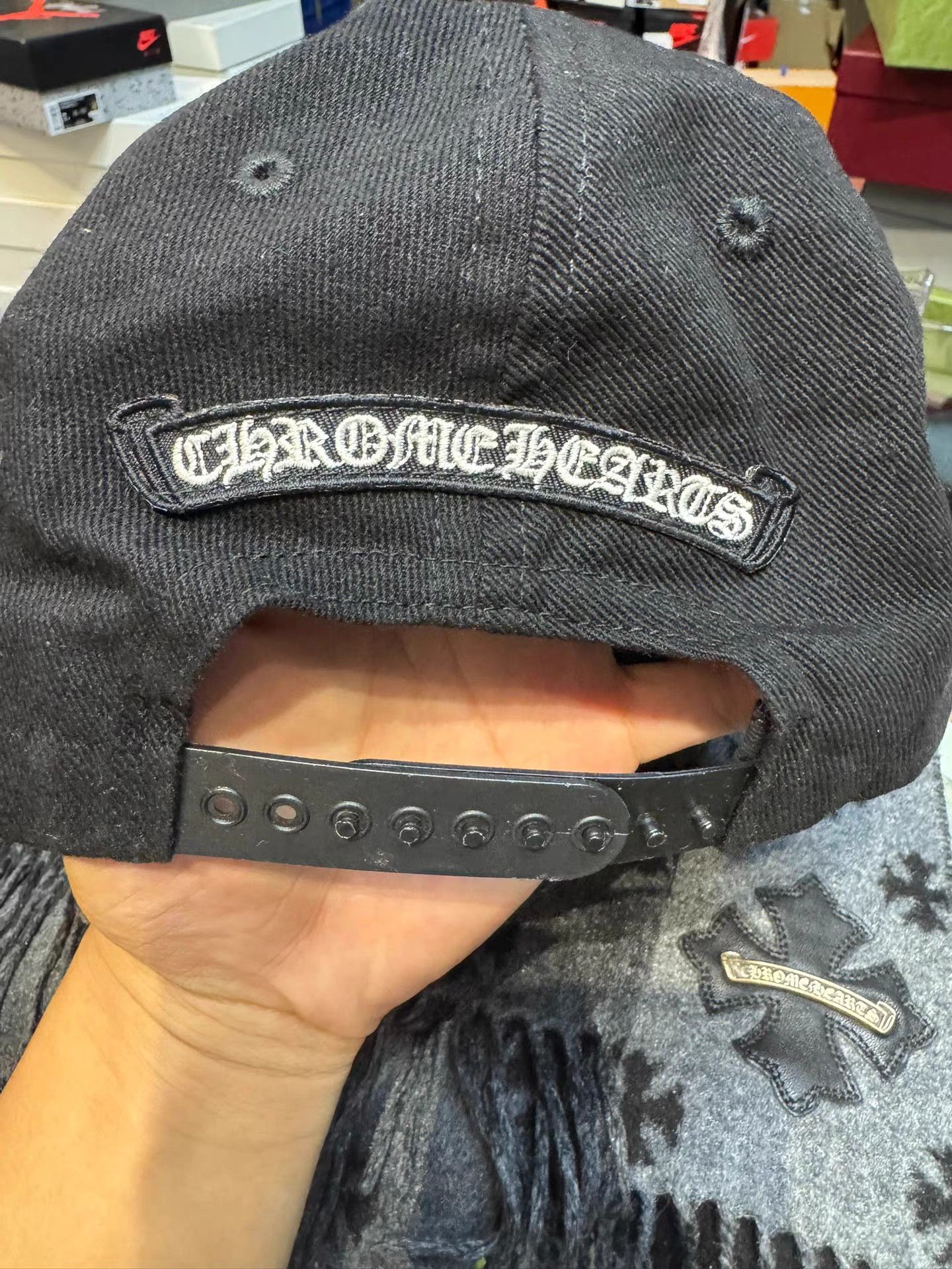 Chrome Hearts Black Embroidered Graphic Snapback Hat Size ONE SIZE - 2 Thumbnail