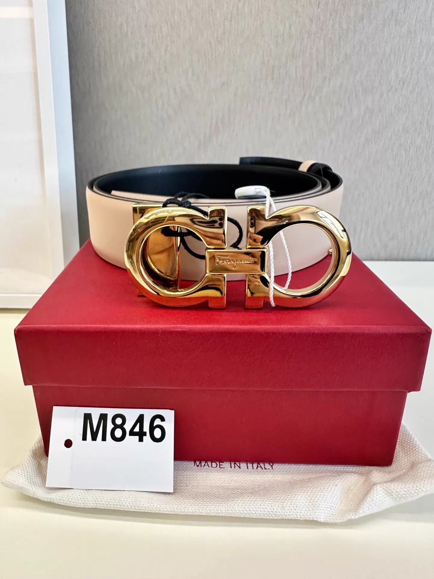 Salvatore Ferragamo Multi-Color Leather Belt with Gold Buckle Size ONE SIZE - 3 Thumbnail