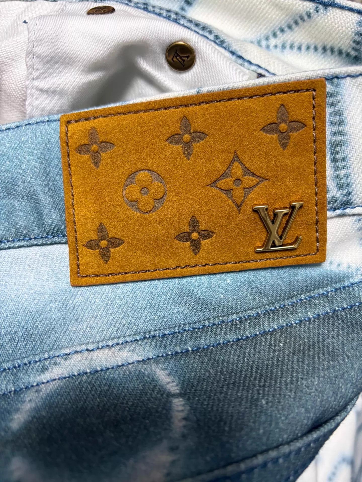 Louis Vuitton Blue Patterned Denim Jeans Size US 32 / EU 48 - 5 Thumbnail