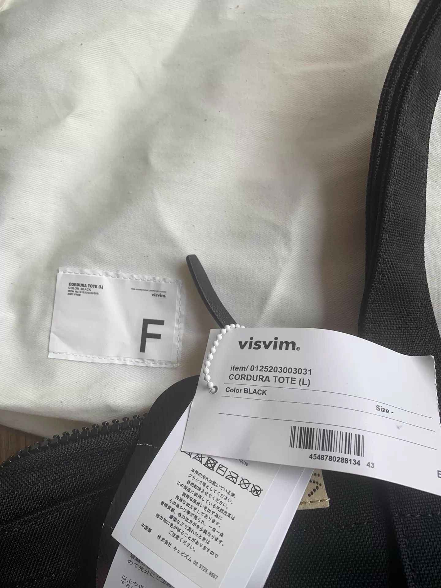 Visvim Black Canvas Tote Bag with Zip Closure Size ONE SIZE - 3 Thumbnail