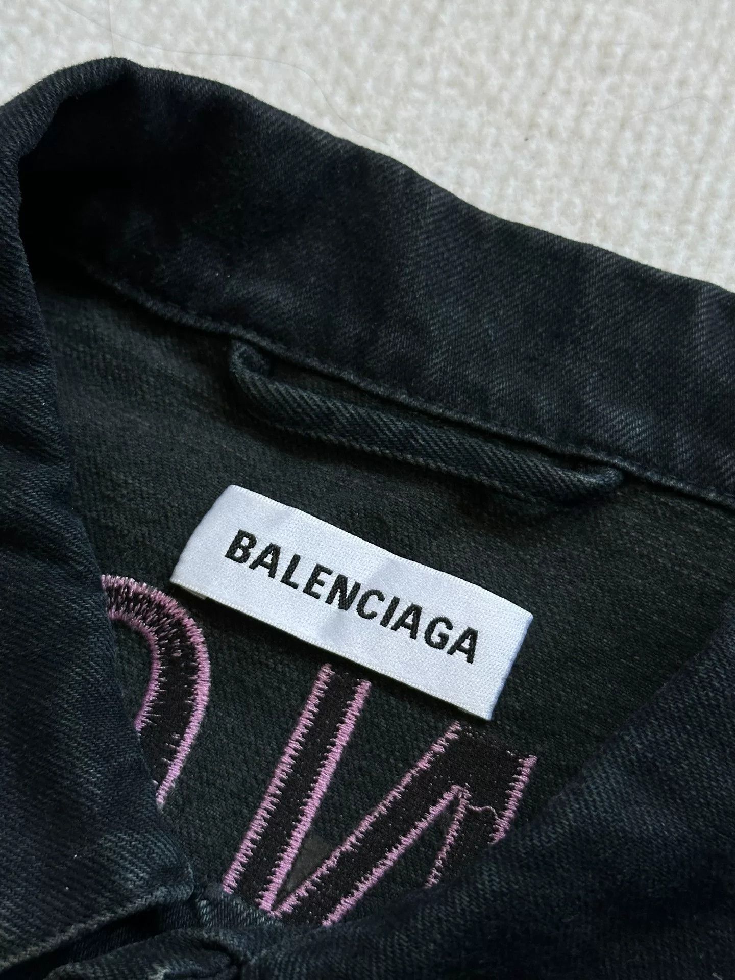 Balenciaga Balenciaga Washed Pink Letter Embroidered Jacket Size S / US 4 / IT 40 - 3 Thumbnail