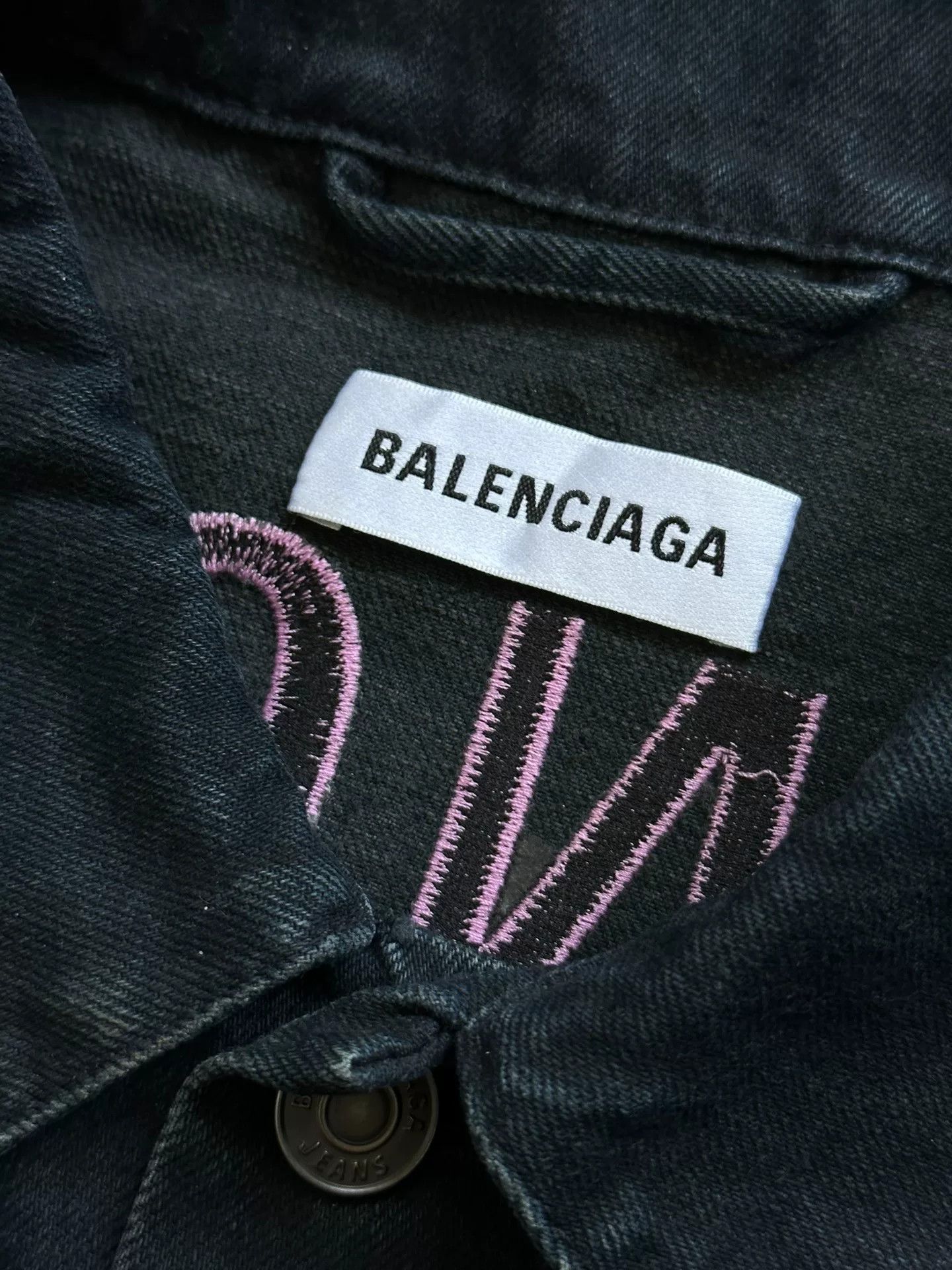 Balenciaga Balenciaga Washed Pink Letter Embroidered Jacket Size S / US 4 / IT 40 - 4 Thumbnail