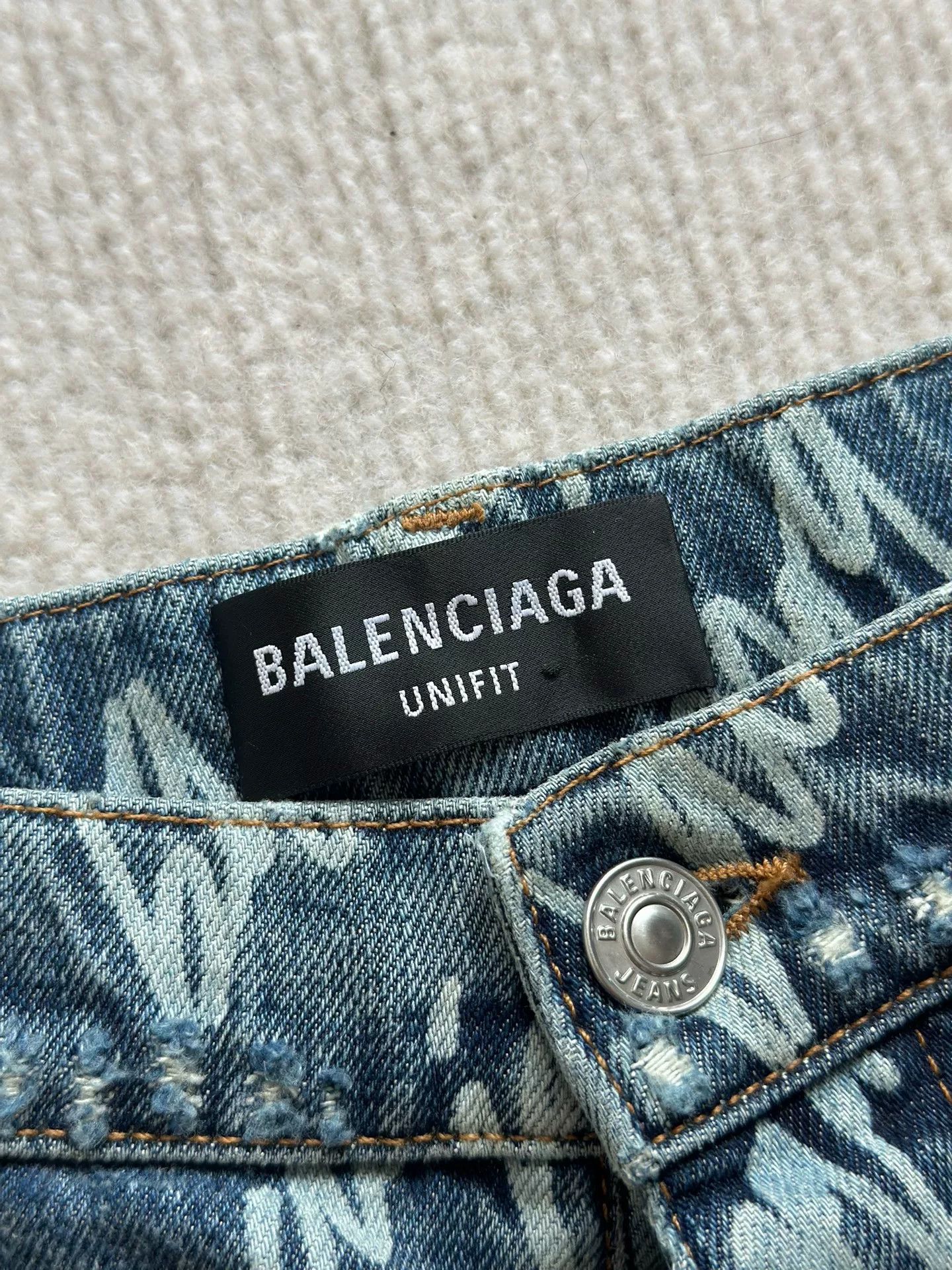 Balenciaga Balenciaga Logo Print Denim Jeans Size US 32 / EU 48 - 4 Thumbnail