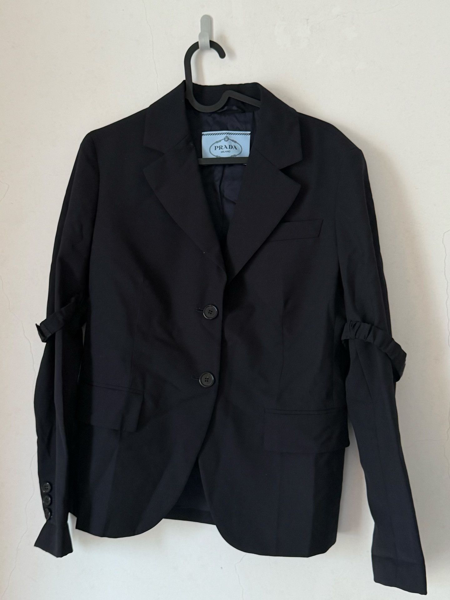 Prada Prada Black Strapped Blazer Size US XS / EU 42 / 0 - 3 Thumbnail
