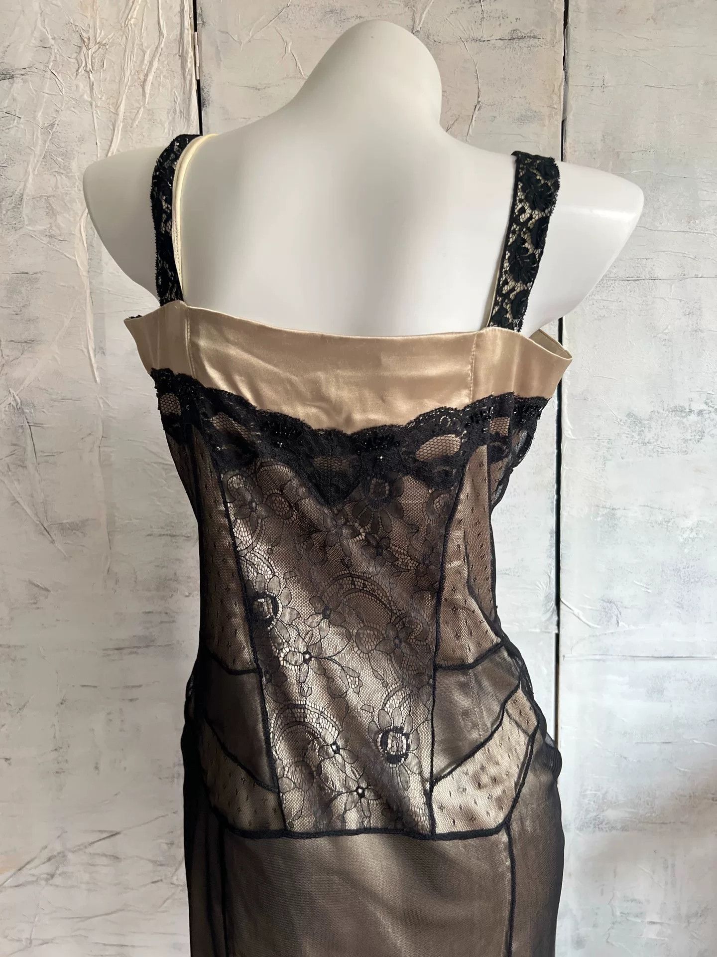 Vintage Vintage Italian Tulle Lace Beaded Dress Size XL / US 12-14 / IT 48-50 - 7 Thumbnail