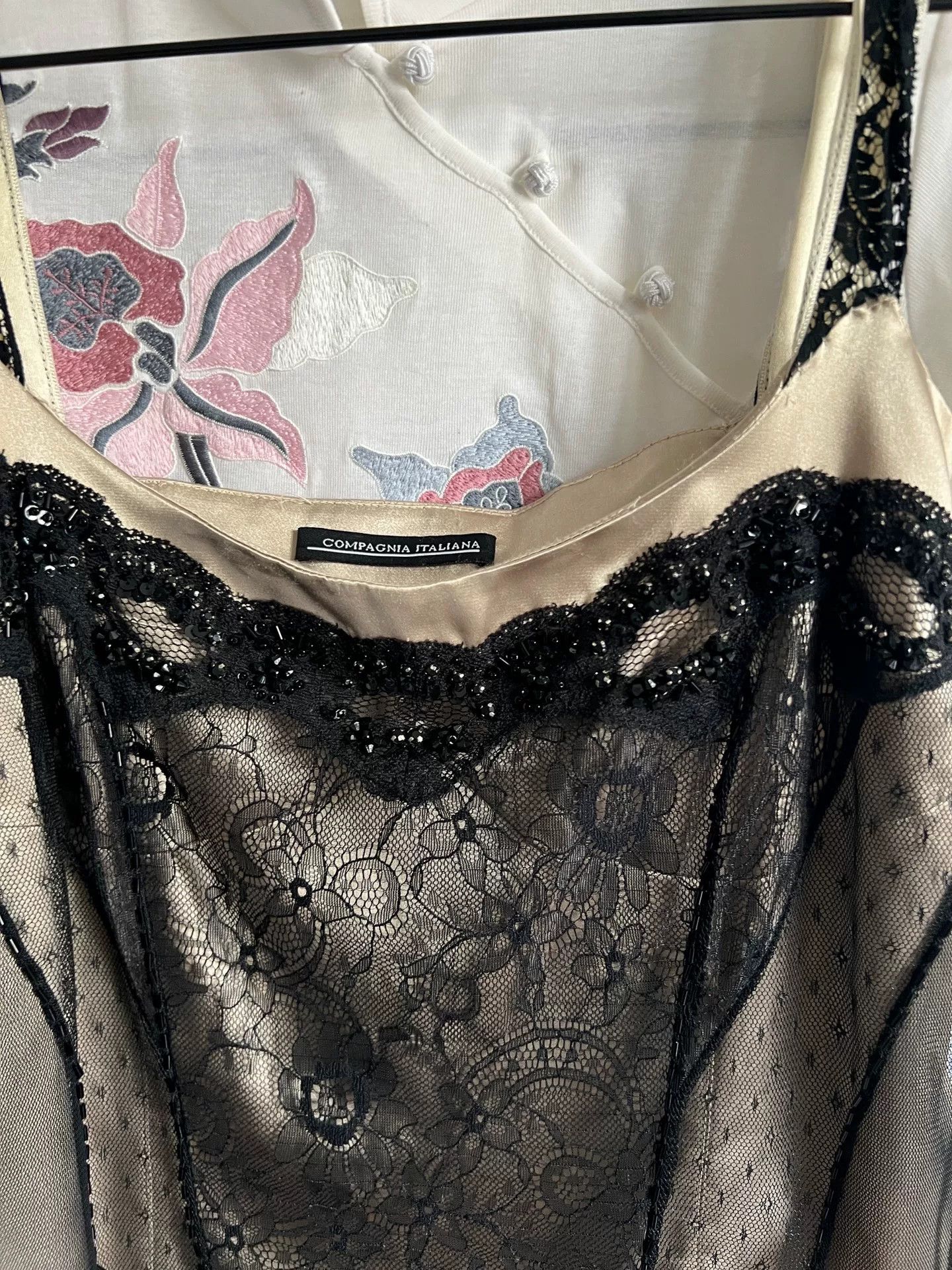 Vintage Vintage Italian Tulle Lace Beaded Dress Size XL / US 12-14 / IT 48-50 - 8 Thumbnail