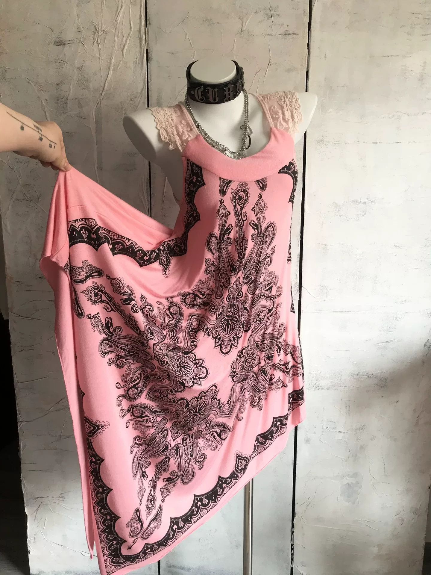Vintage Vintage Gothic Totem Print Lace Vest Dress Size M / US 6-8 / IT 42-44 - 2 Thumbnail