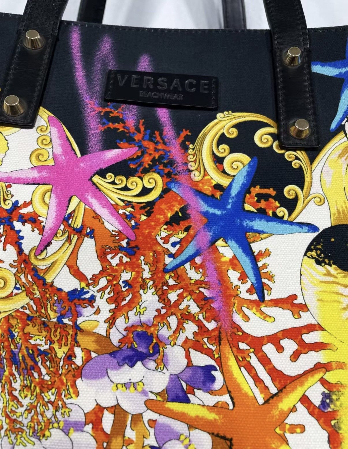 Versace Colorful Starfish Print Tote Bag Size ONE SIZE - 3 Thumbnail