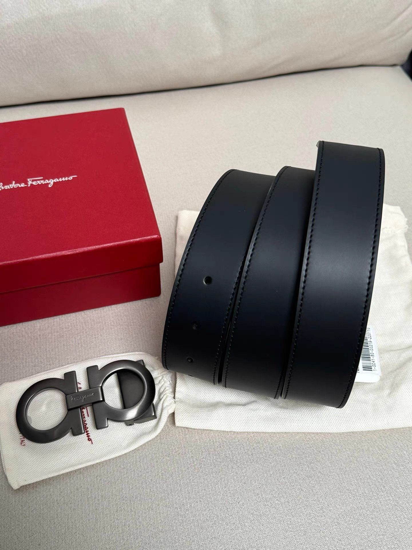 Salvatore Ferragamo Black Leather Belt with Buckle Size ONE SIZE - 2 Thumbnail