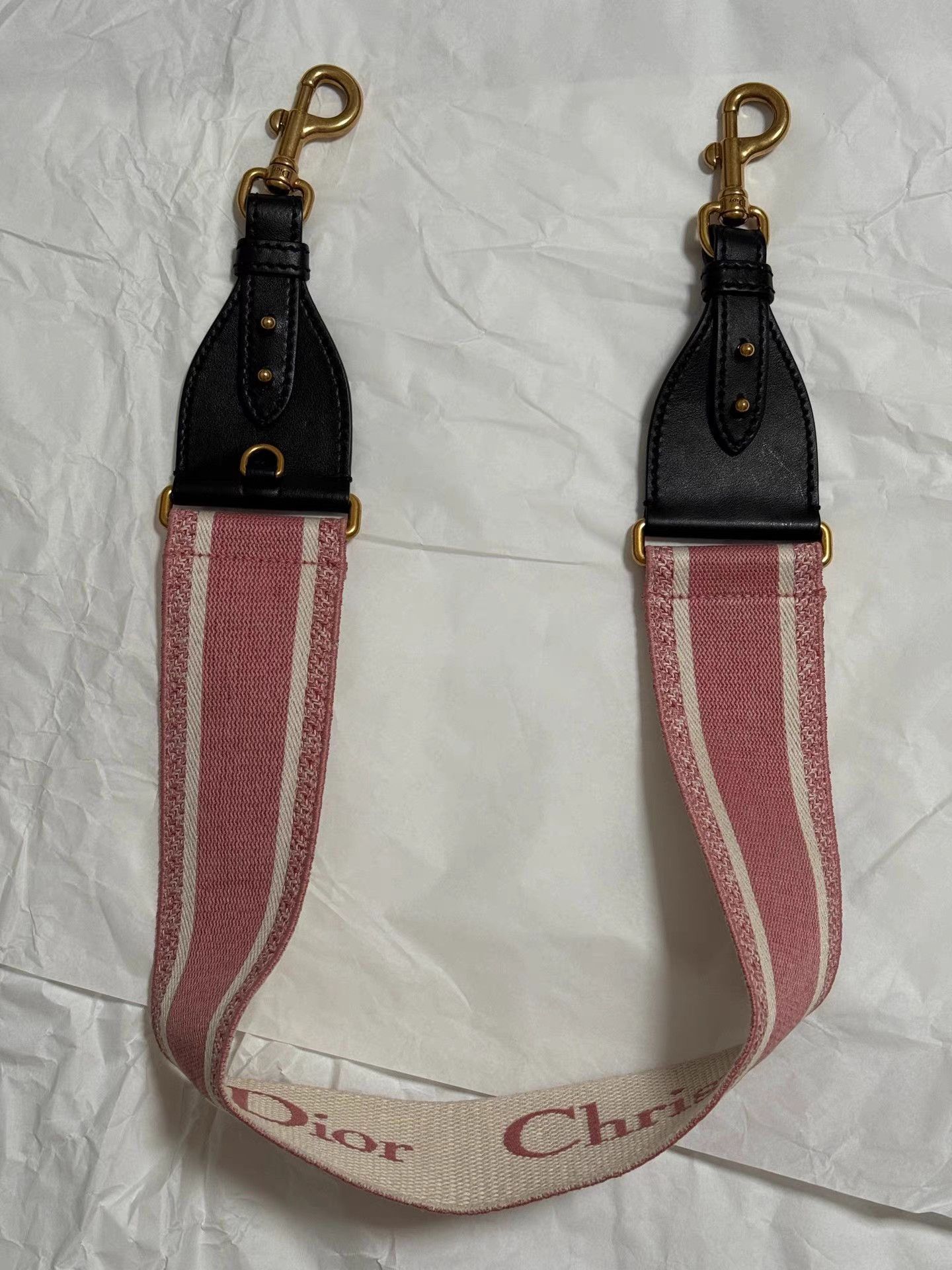 Dior Red Canvas and Leather Strap with Gold Hardware Size ONE SIZE - 2 Thumbnail