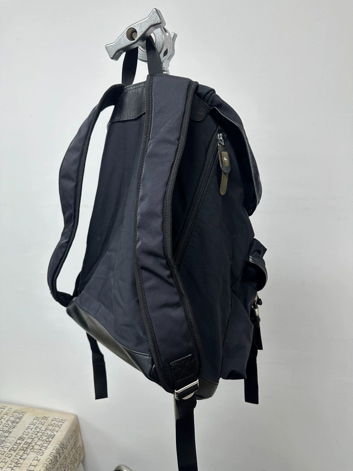 Yohji Yamamoto Black Backpack with Adjustable Straps and Leather Accents Size ONE SIZE - 2 Thumbnail