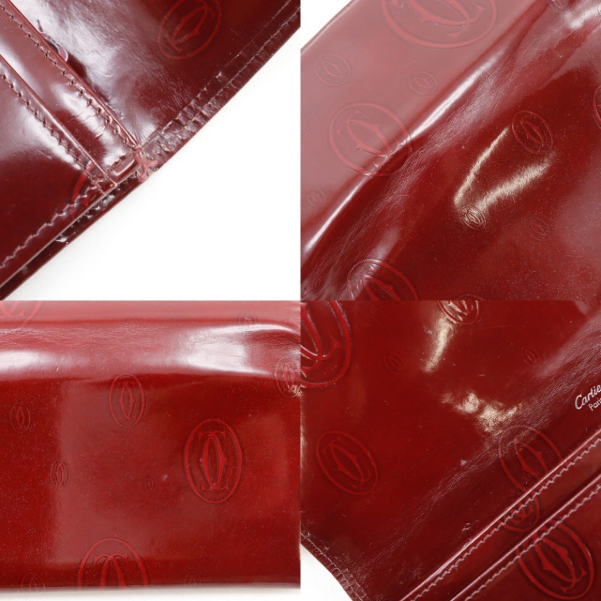 Cartier Cartier Happy Birthday Long Wallet CRL3000722 Patent Leather Bordeaux Snap Button Women's Size ONE SIZE - 10 Thumbnail