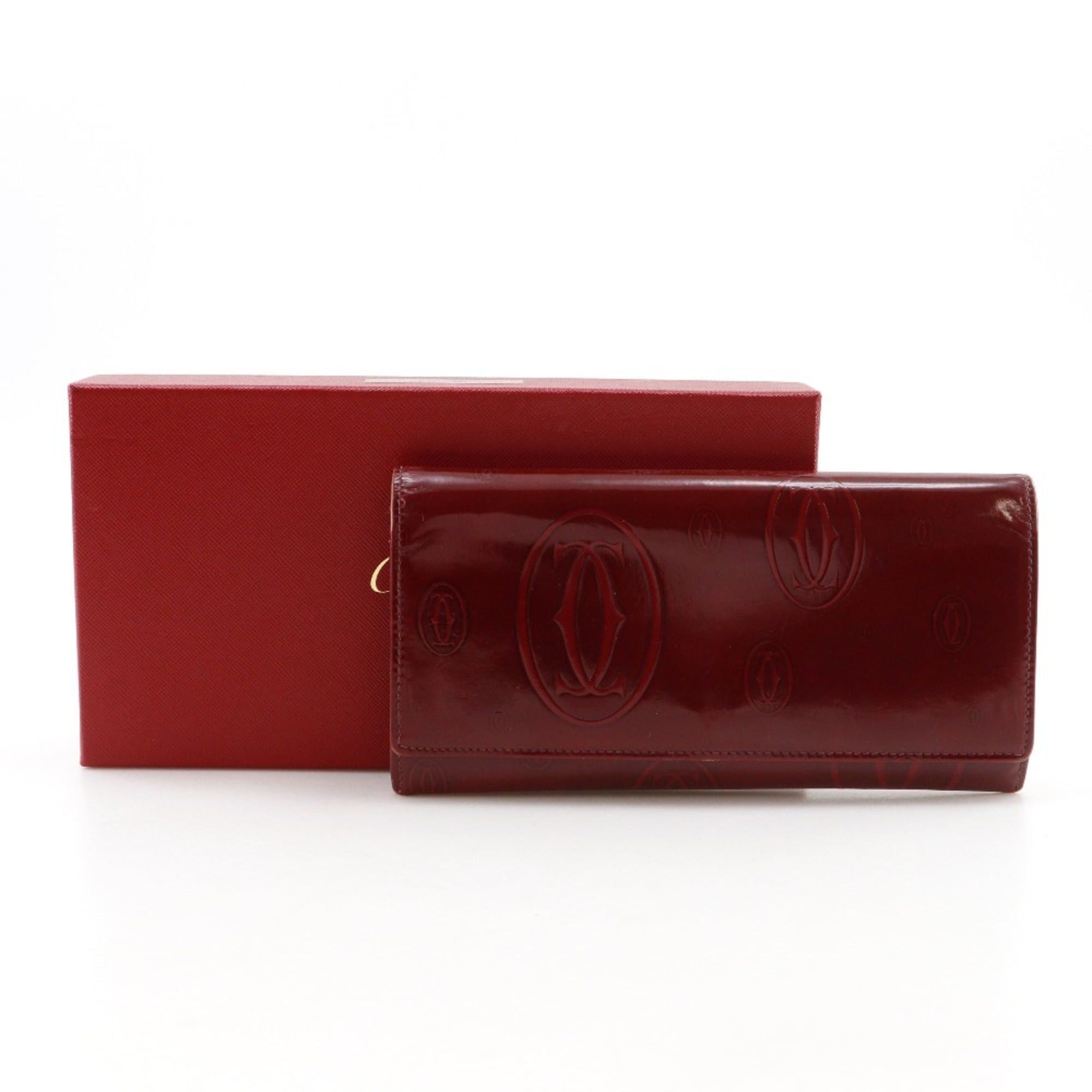 Cartier Cartier Happy Birthday Long Wallet CRL3000722 Patent Leather Bordeaux Snap Button Women's Size ONE SIZE - 14 Thumbnail