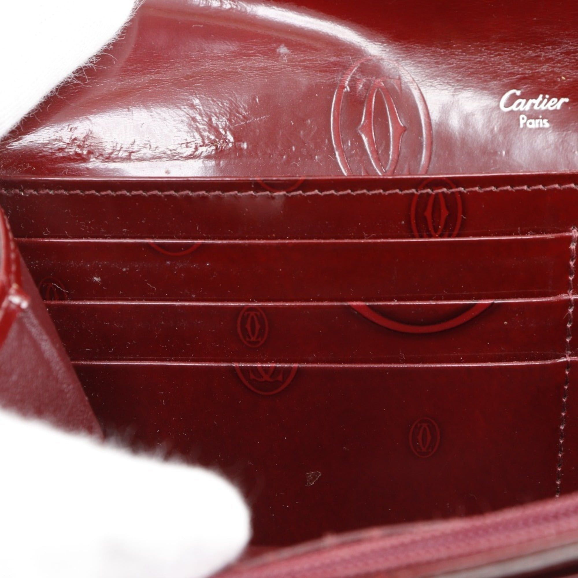 Cartier Cartier Happy Birthday Long Wallet CRL3000722 Patent Leather Bordeaux Snap Button Women's Size ONE SIZE - 9 Thumbnail