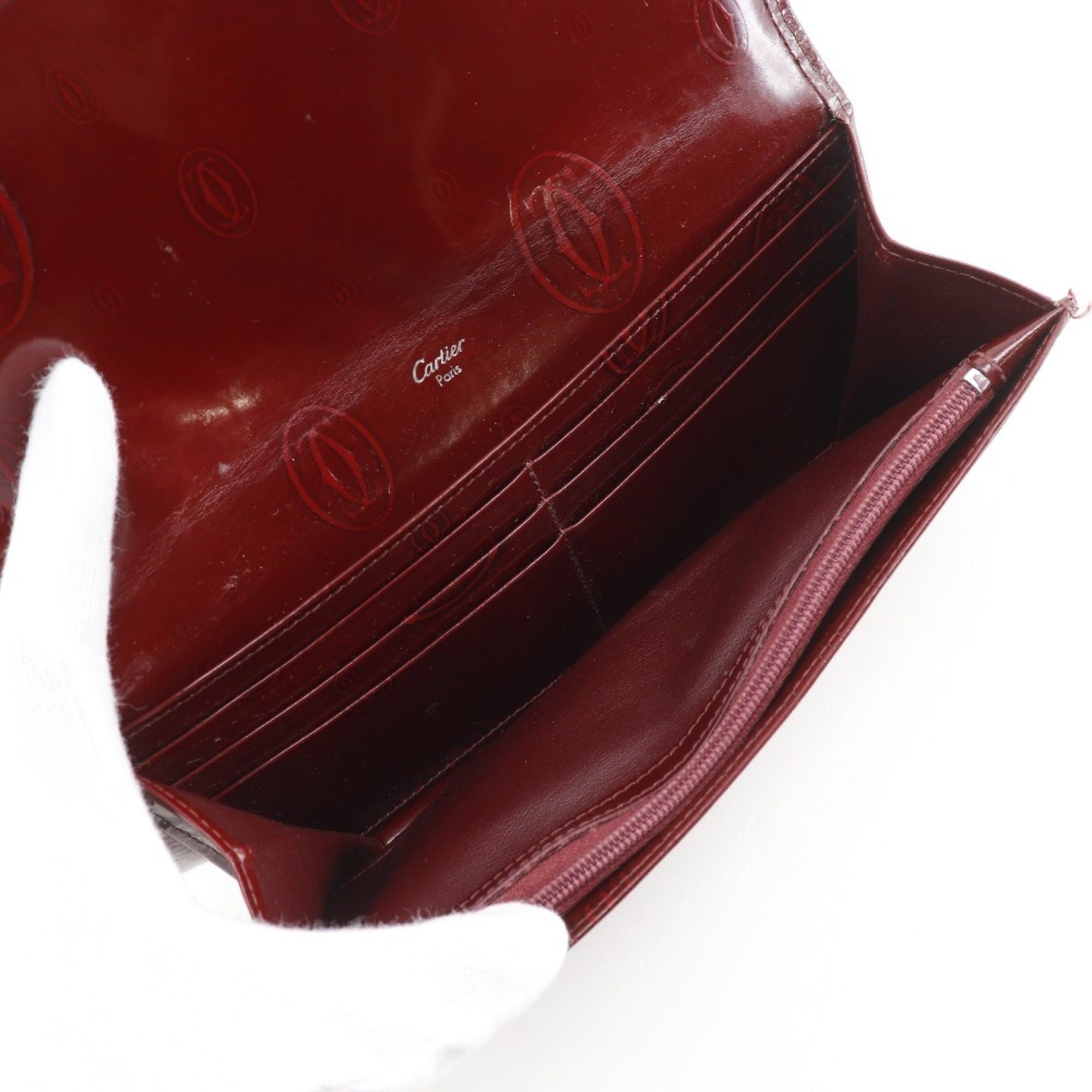 Cartier Cartier Happy Birthday Long Wallet CRL3000722 Patent Leather Bordeaux Snap Button Women's Size ONE SIZE - 6 Thumbnail