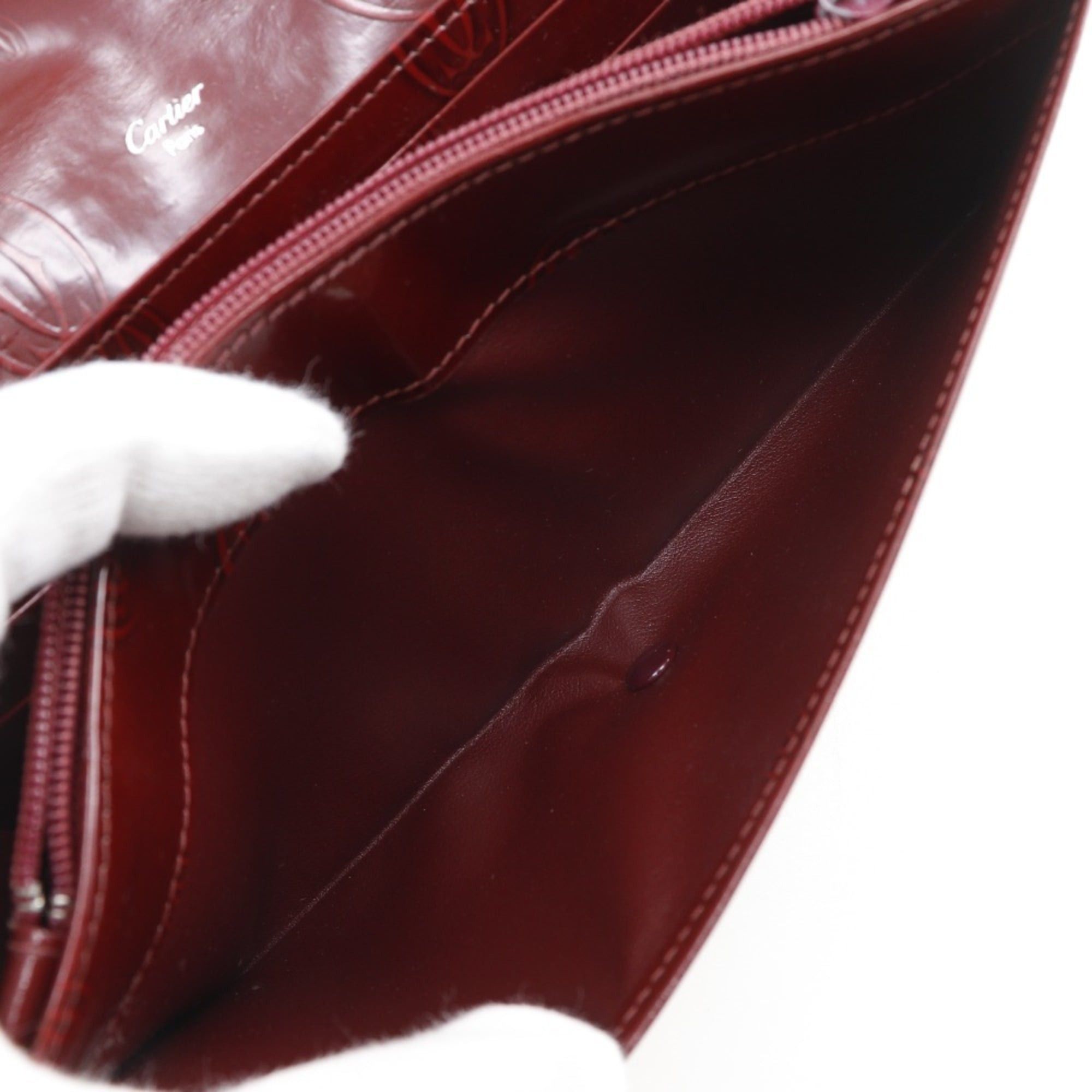Cartier Cartier Happy Birthday Long Wallet CRL3000722 Patent Leather Bordeaux Snap Button Women's Size ONE SIZE - 8 Thumbnail