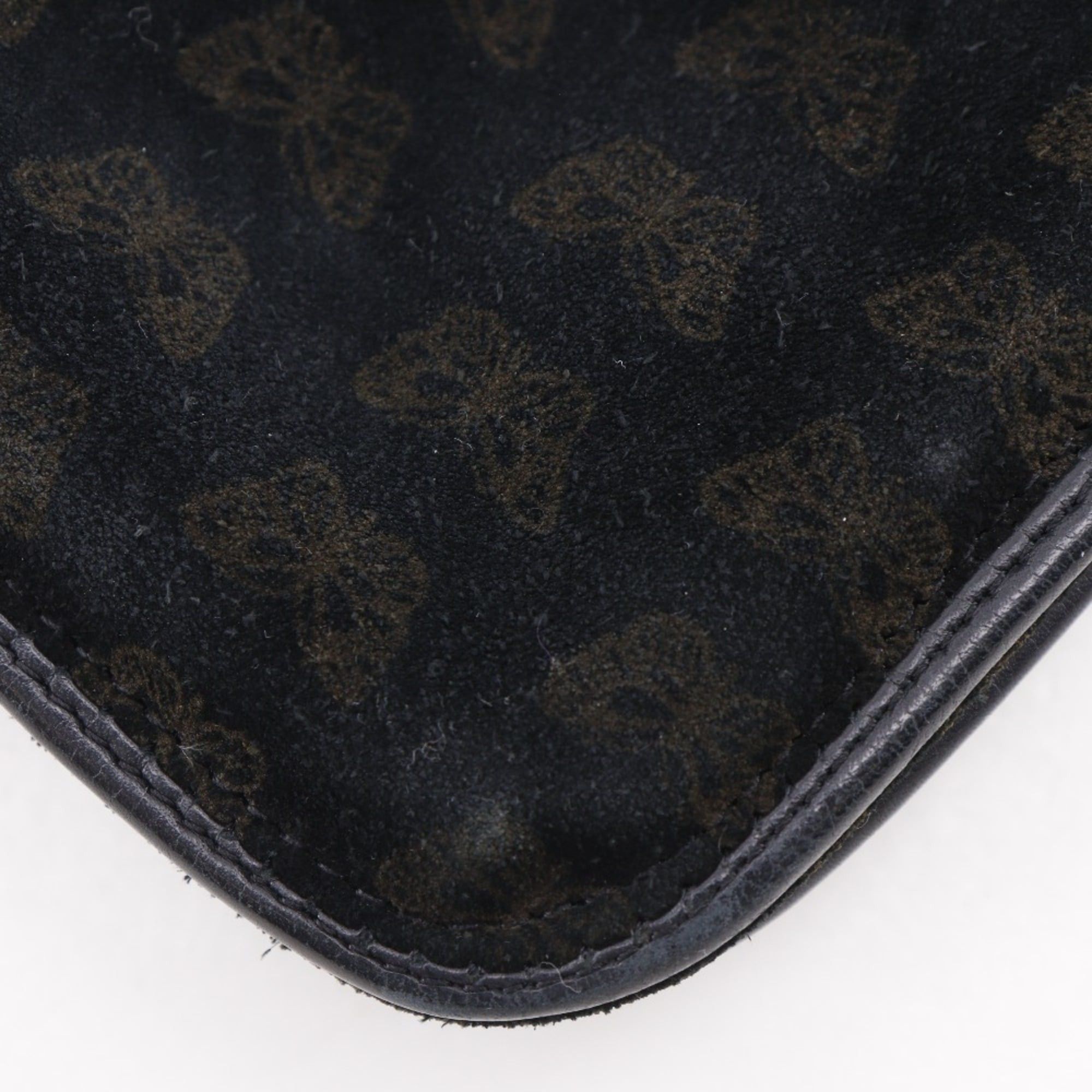 Bottega Veneta Bottega Veneta 2-Way Shoulder Tote Bag, Butterfly Pattern, Suede, Black, Design, 2-Way, A5 Size, Snap Button Closure, Women's Size ONE SIZE - 15 Thumbnail
