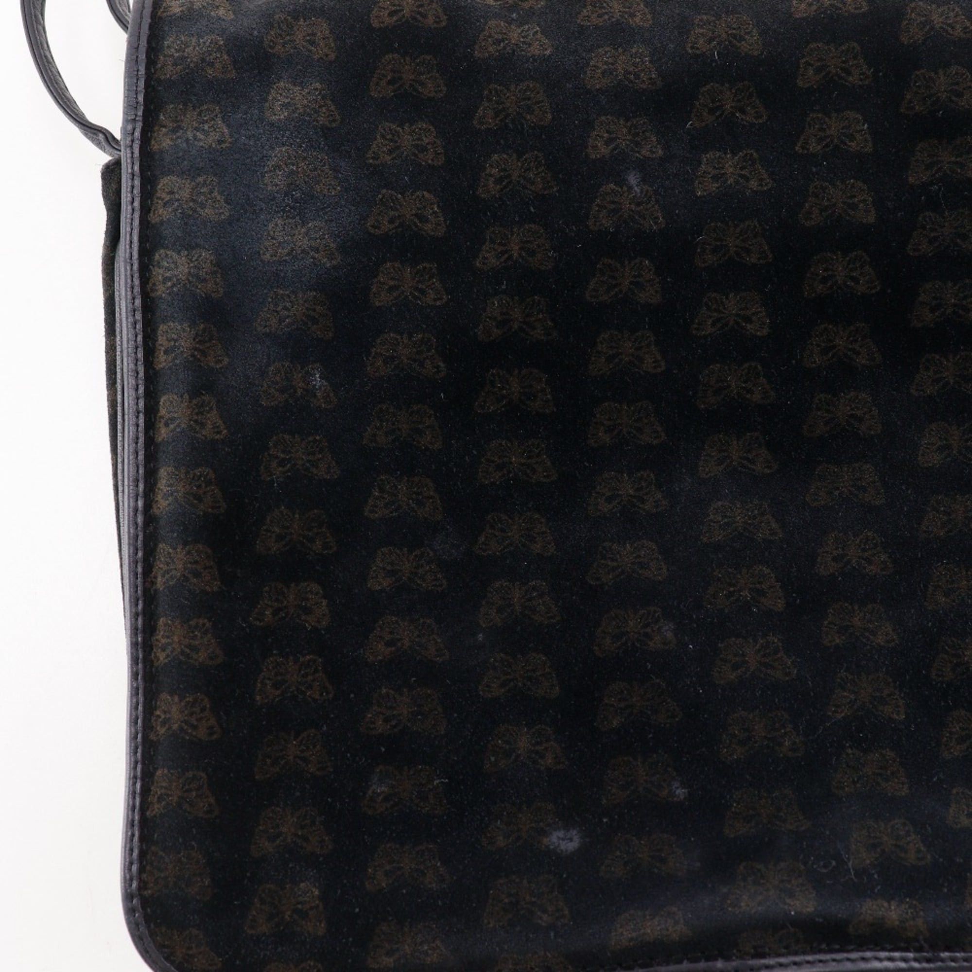 Bottega Veneta Bottega Veneta 2-Way Shoulder Tote Bag, Butterfly Pattern, Suede, Black, Design, 2-Way, A5 Size, Snap Button Closure, Women's Size ONE SIZE - 12 Thumbnail