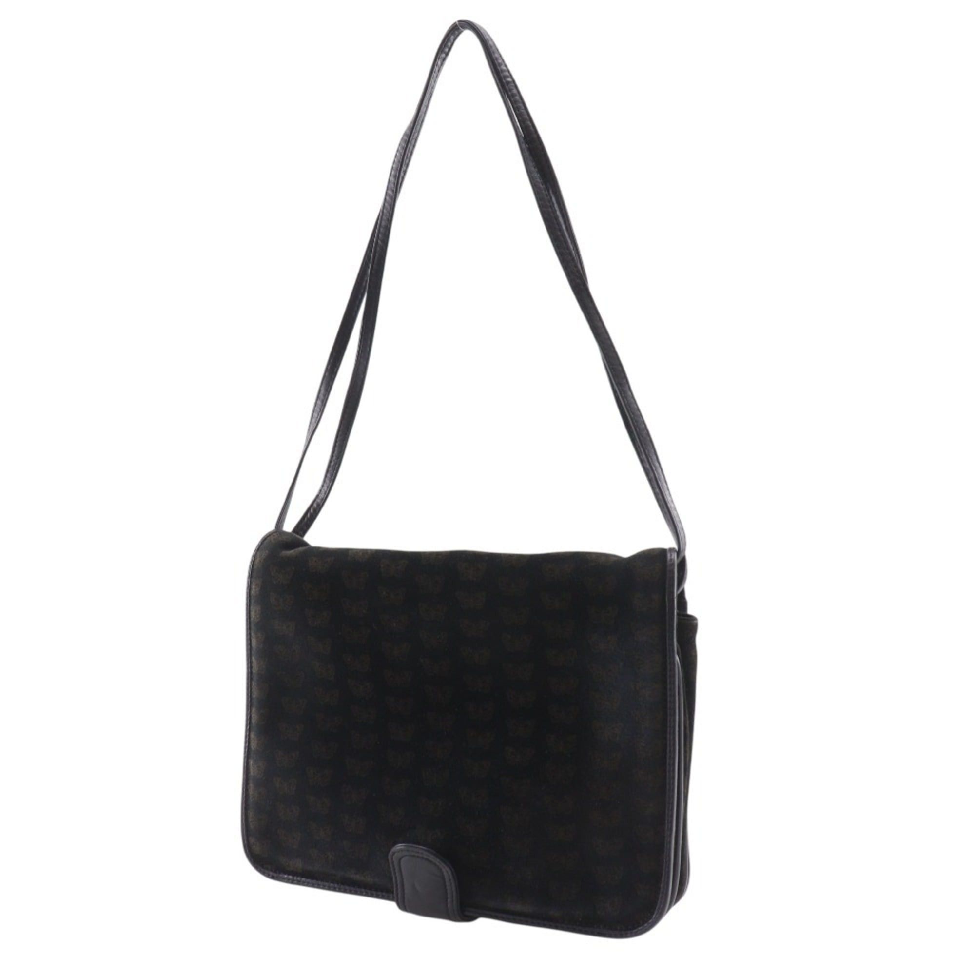 Bottega Veneta Bottega Veneta 2-Way Shoulder Tote Bag, Butterfly Pattern, Suede, Black, Design, 2-Way, A5 Size, Snap Button Closure, Women's Size ONE SIZE - 2 Thumbnail