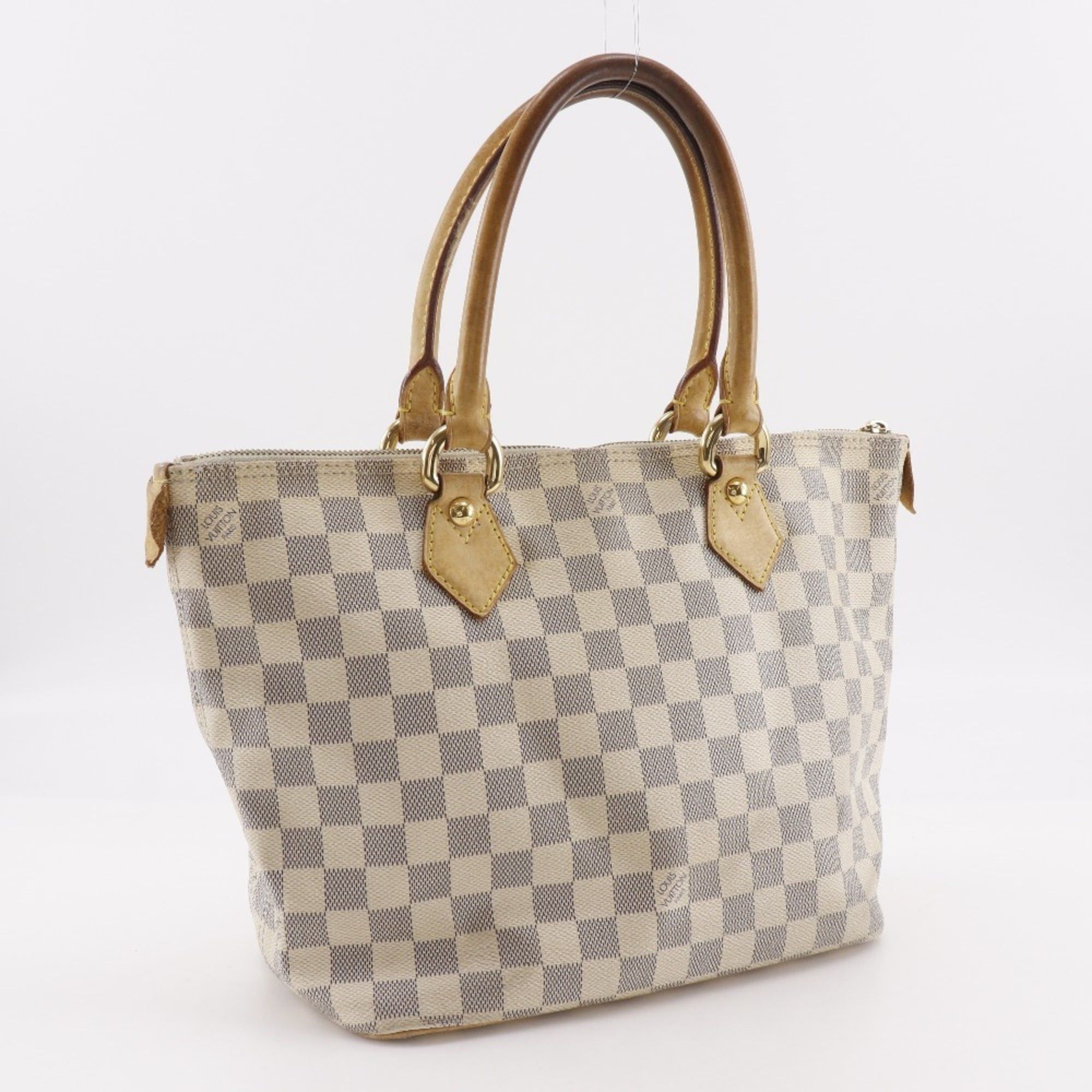 Louis Vuitton Louis Vuitton Saleya PM Handbag N51186 Damier Azur Canvas White A5 Zippered Women's Size ONE SIZE - 3 Thumbnail