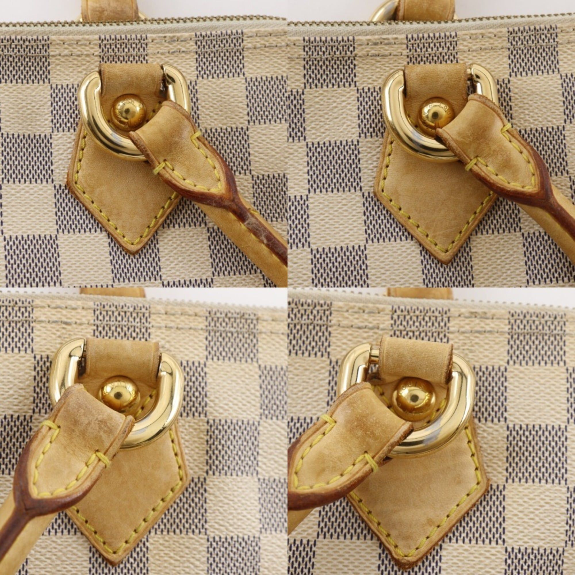 Louis Vuitton Louis Vuitton Saleya PM Handbag N51186 Damier Azur Canvas White A5 Zippered Women's Size ONE SIZE - 14 Thumbnail