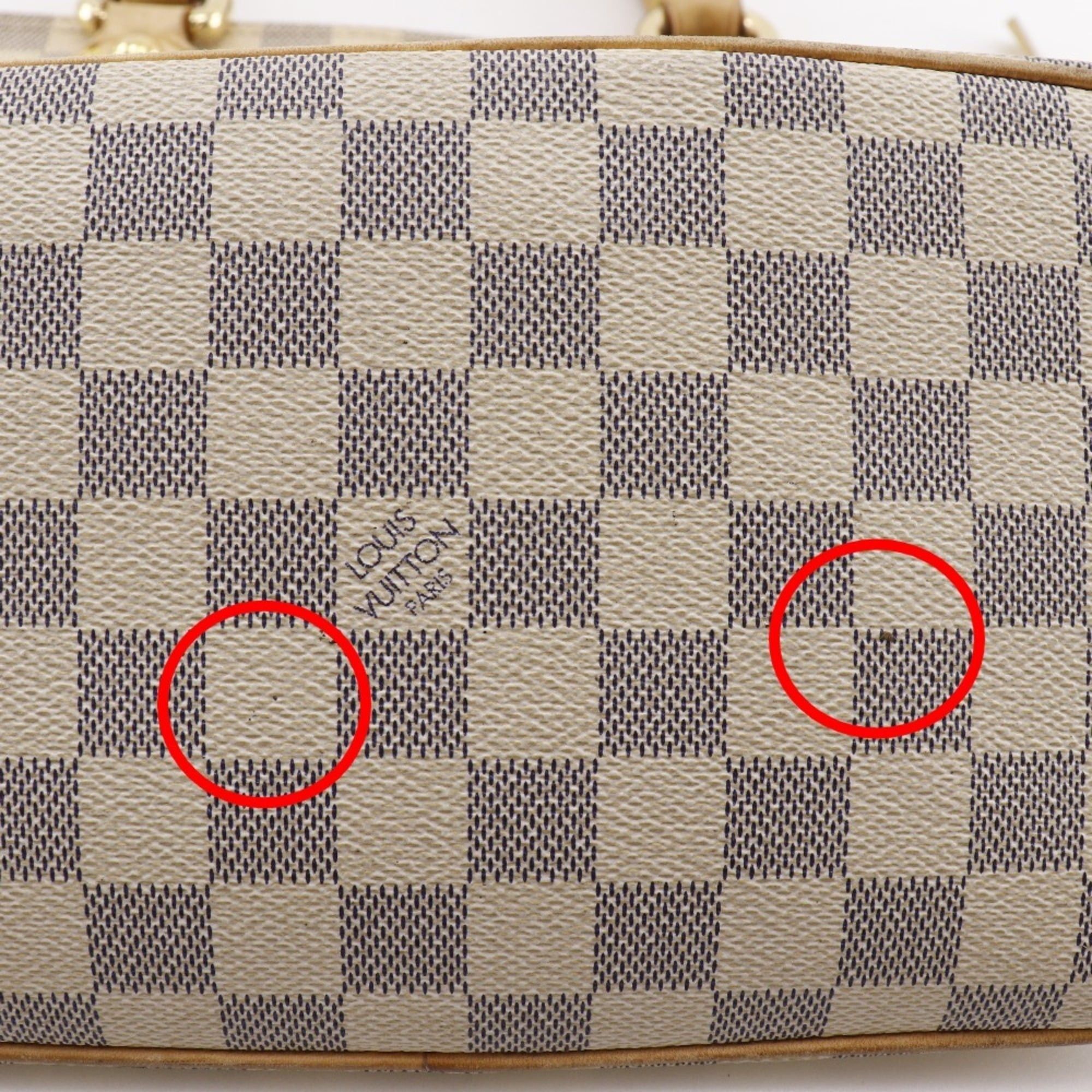 Louis Vuitton Louis Vuitton Saleya PM Handbag N51186 Damier Azur Canvas White A5 Zippered Women's Size ONE SIZE - 10 Thumbnail